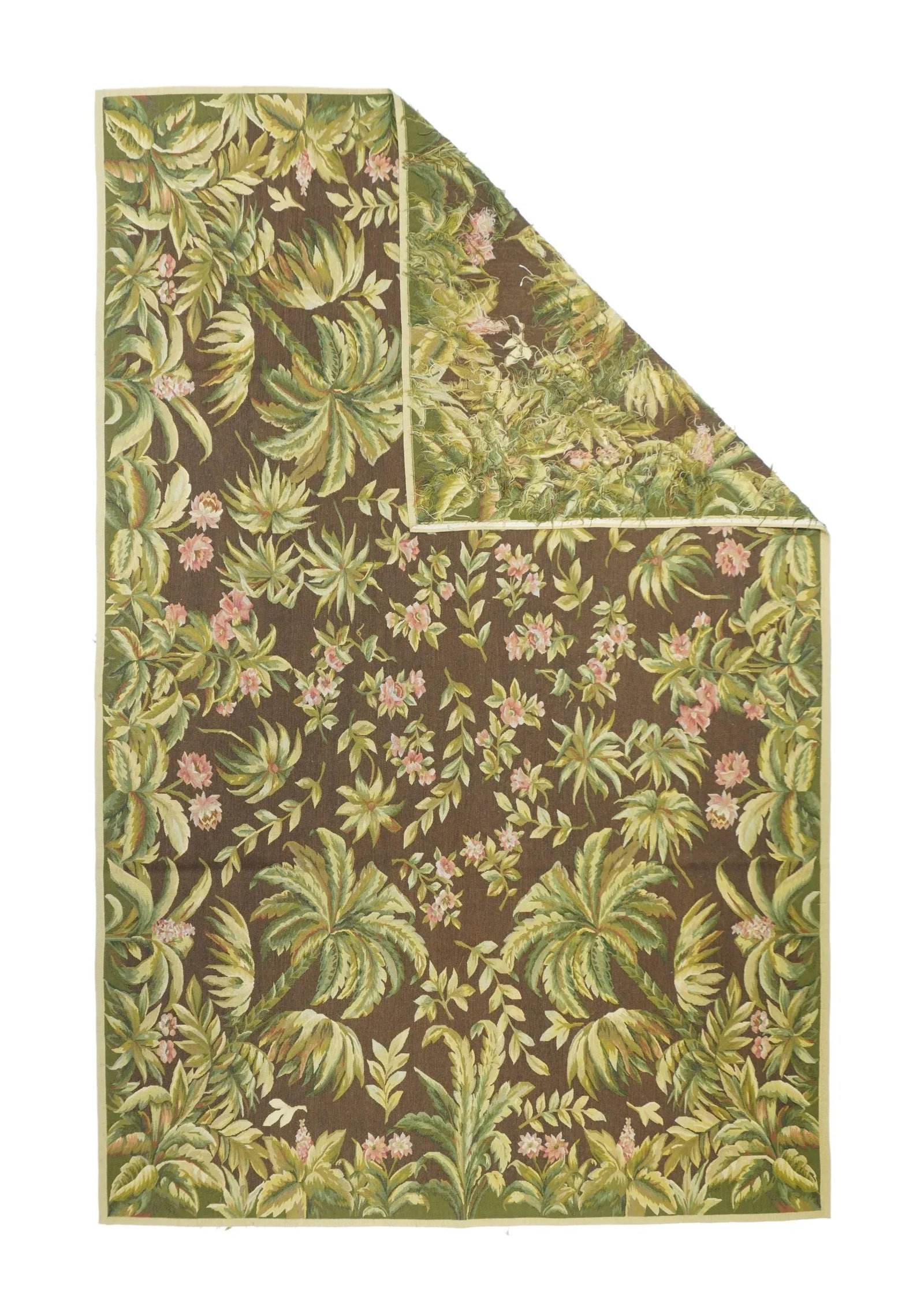 Aubusson Flat Weave Wool Rug 6'0" X 9'0" - 2