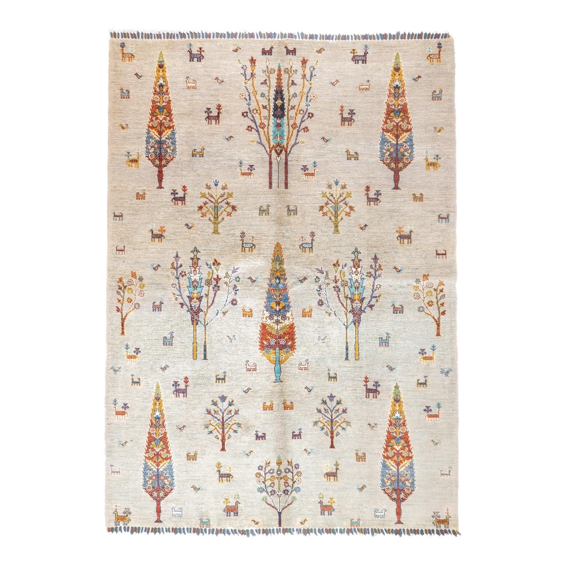 Contemporary Gabbeh Rug 5'6'' X 7'7'': Contemporary Gabbeh Rug 5'6'' x 7'7''. Wool pile rugs, usually scatter formats, woven by the Qashghai tribes of SW Persia (Fars Province), in moderate weave, uncluttered geometries and unshaded