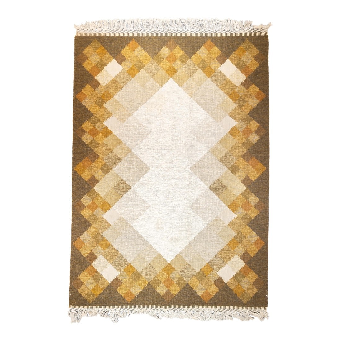 Fine Vintage Swedish Kilim Flat Weave Wool Rug 6'5'' X 9'1'' (1 of 9)