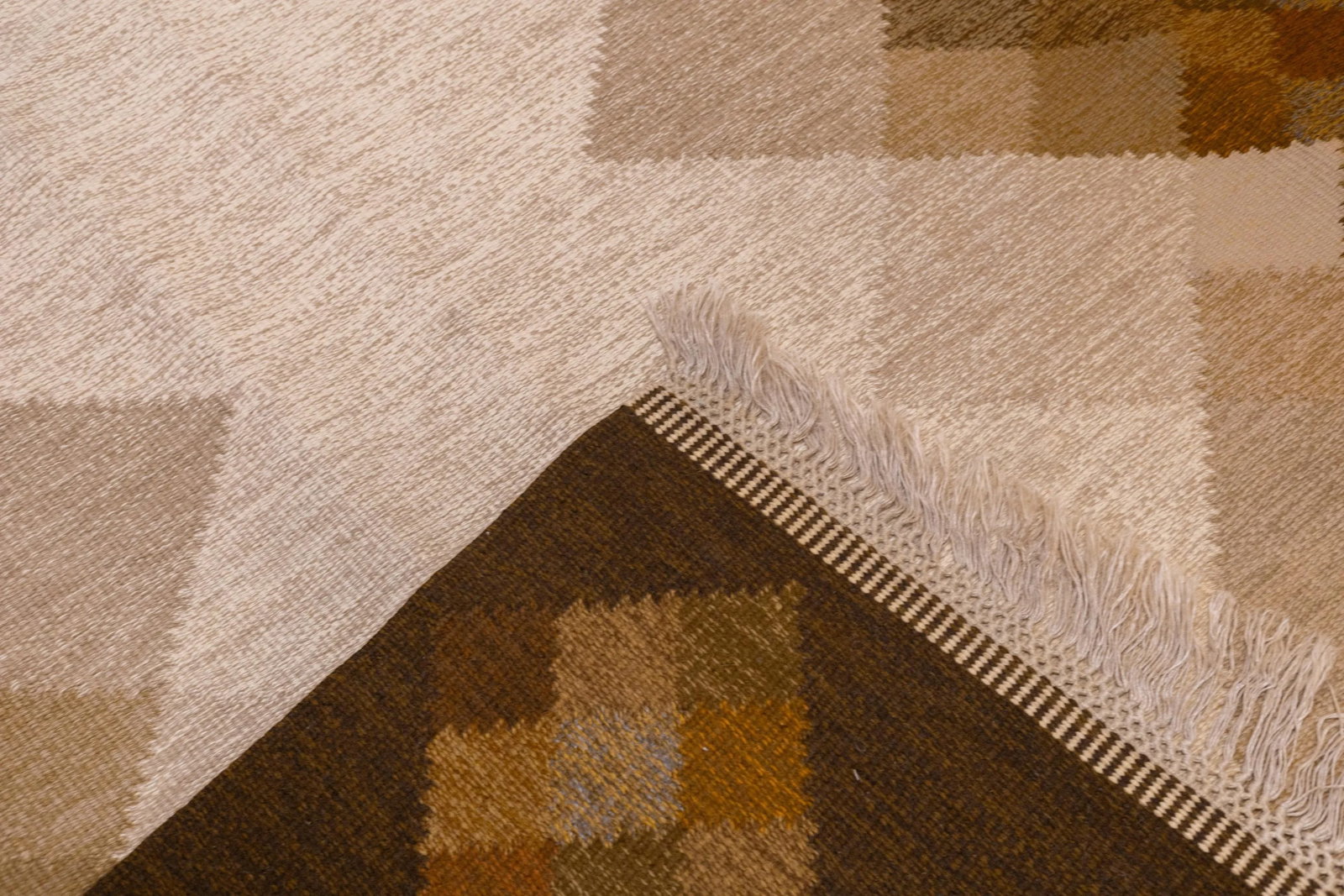 Fine Vintage Swedish Kilim Flat Weave Wool Rug 6'5'' X 9'1'' - 7