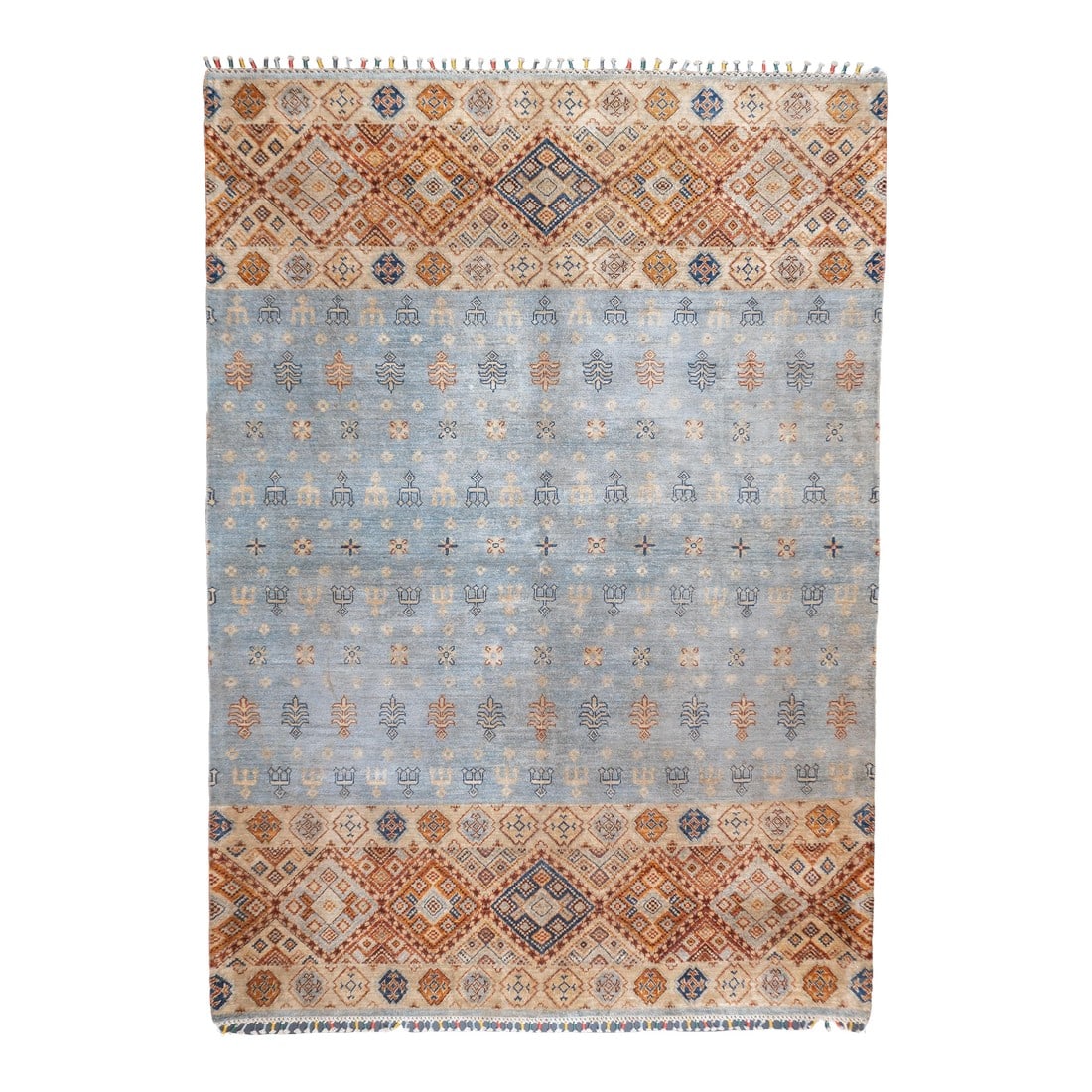 Contemporary Gabbeh Rug 5'7'' X 7'10'': Contemporary Gabbeh Rug 5'7'' x 7'10''. Wool pile rugs, usually scatter formats, woven by the Qashghai tribes of SW Persia (Fars Province), in moderate weave, uncluttered geometries and unshaded