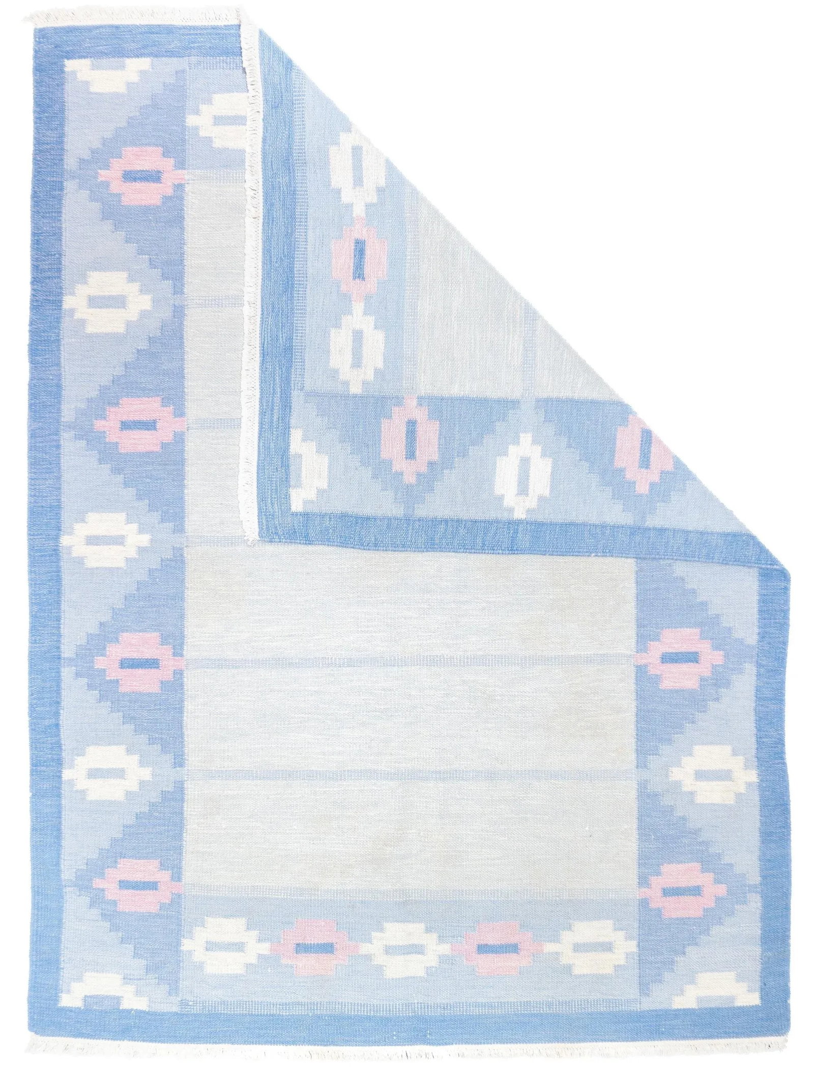 Fine Vintage Swedish Kilim Flat Weave Wool Rug 5'8'' X 7'7'' - 2