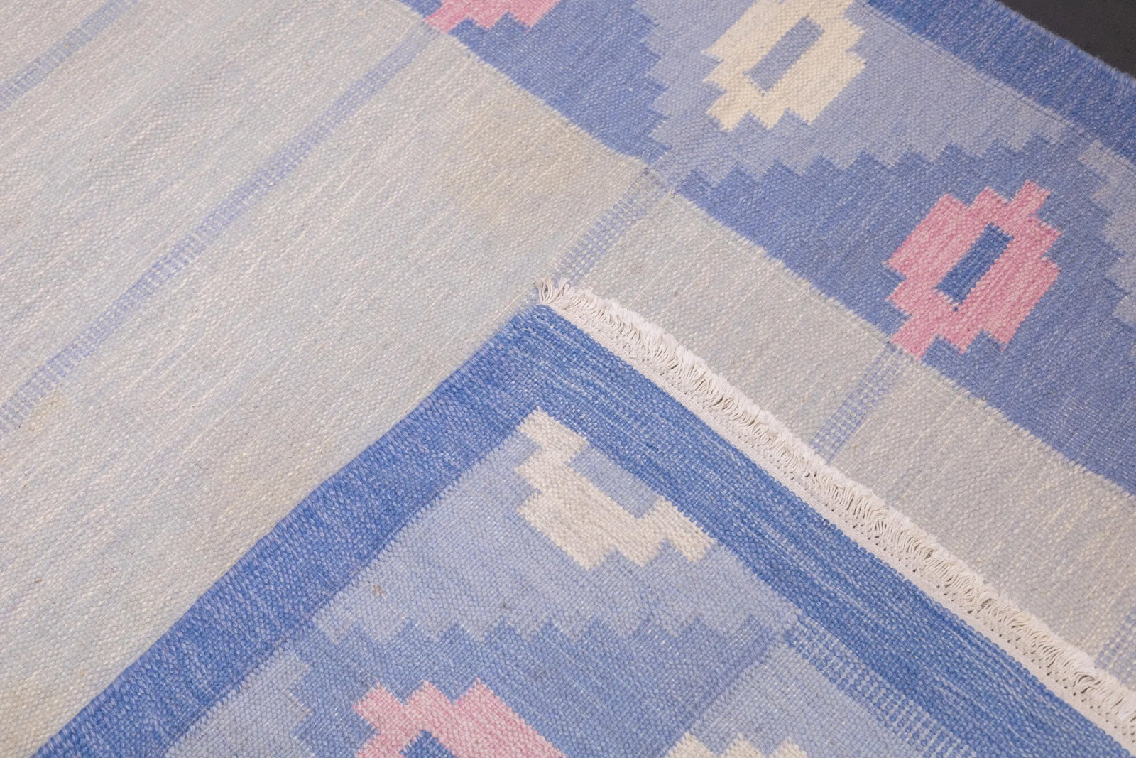 Fine Vintage Swedish Kilim Flat Weave Wool Rug 5'8'' X 7'7'' - 5