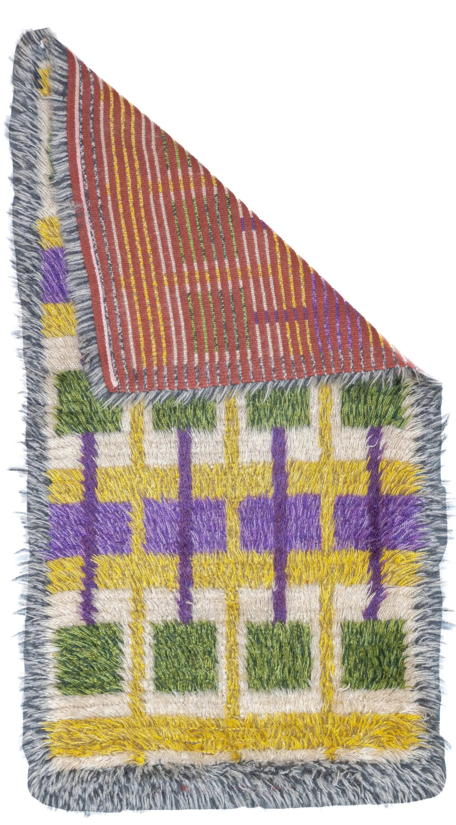 Vintage Swedish Wool Pile Rug 2'2'' X 4'1'' - 2