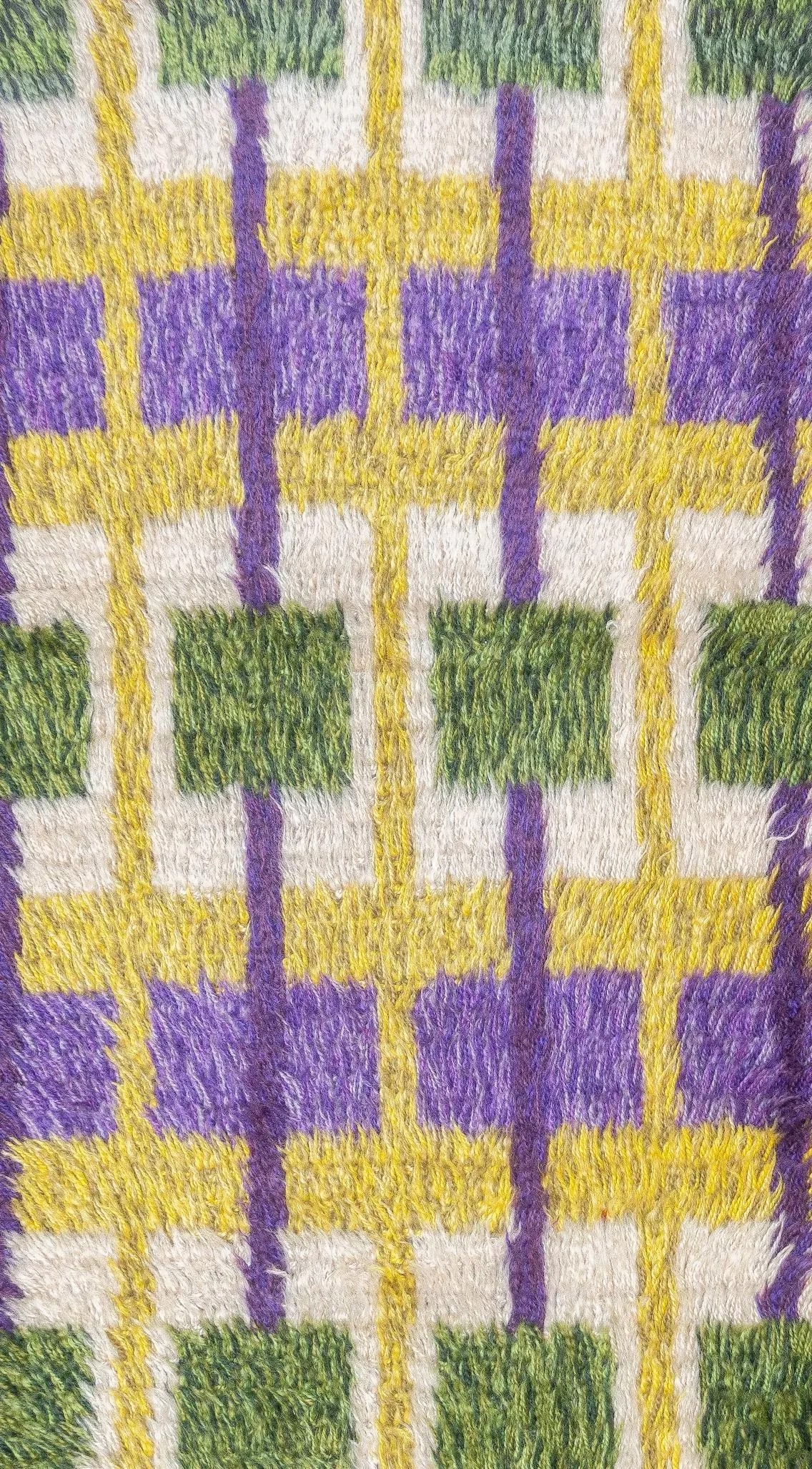 Vintage Swedish Wool Pile Rug 2'2'' X 4'1'' - 3
