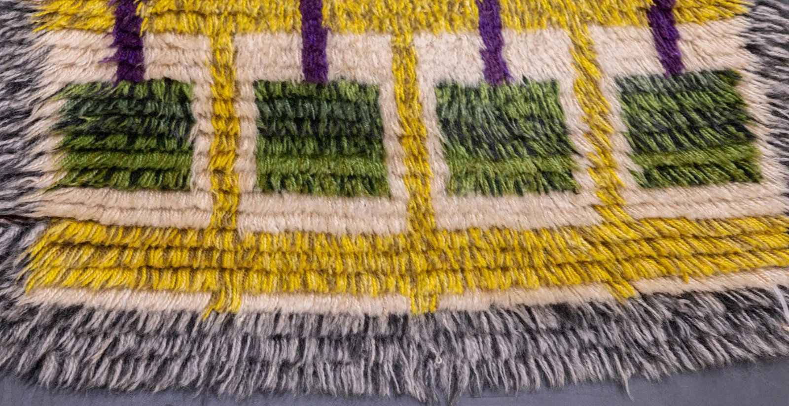 Vintage Swedish Wool Pile Rug 2'2'' X 4'1'' - 4