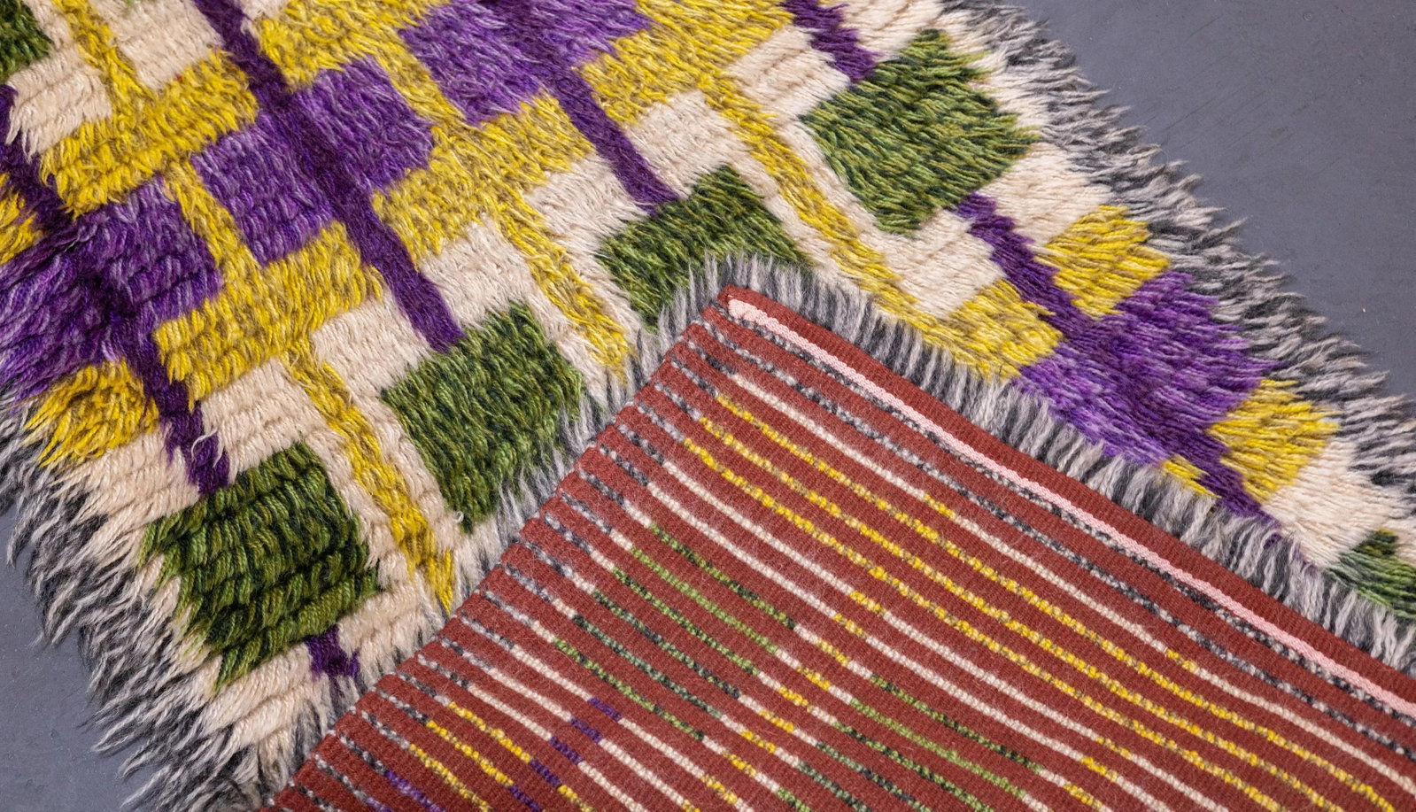 Vintage Swedish Wool Pile Rug 2'2'' X 4'1'' - 5