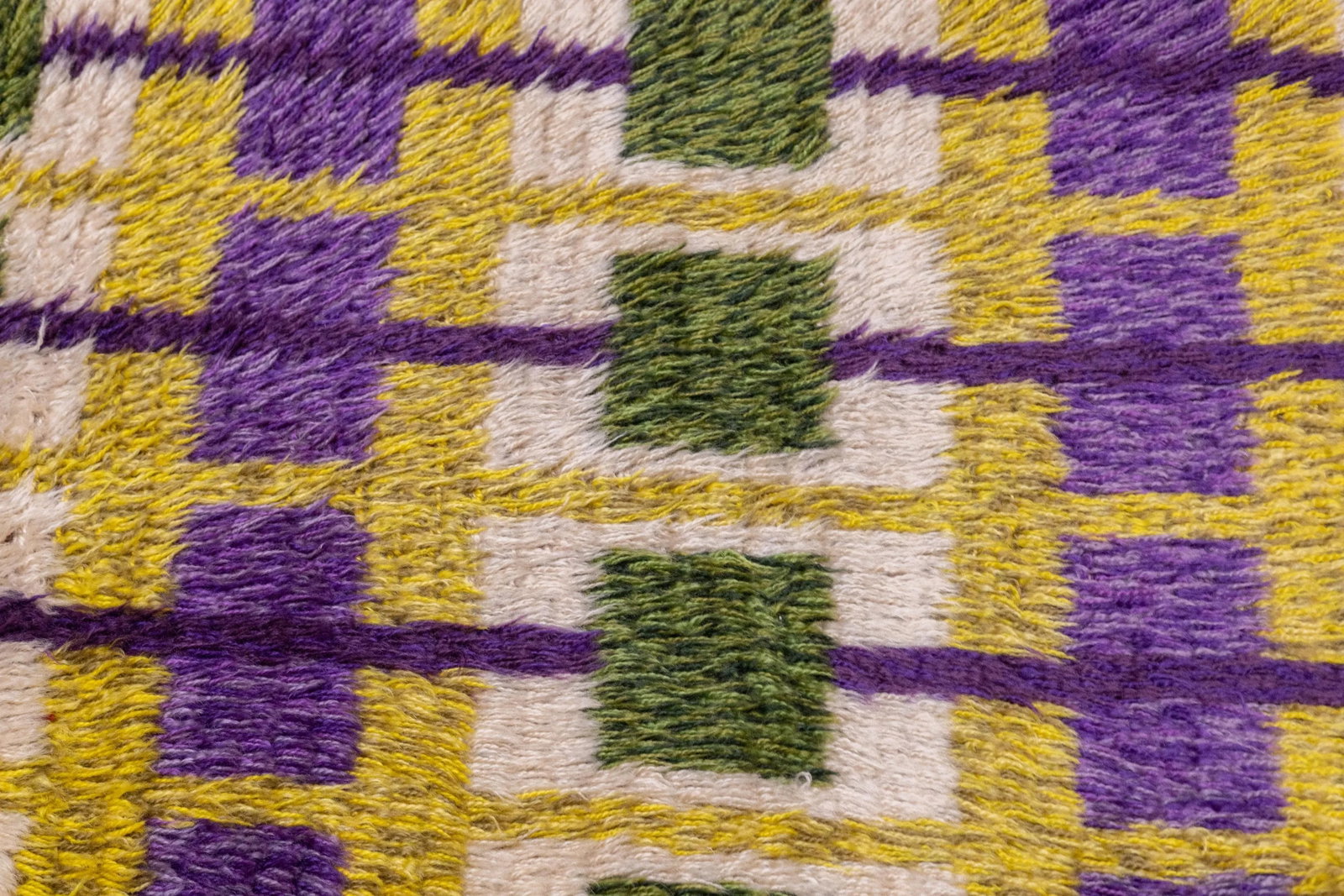 Vintage Swedish Wool Pile Rug 2'2'' X 4'1'' - 7