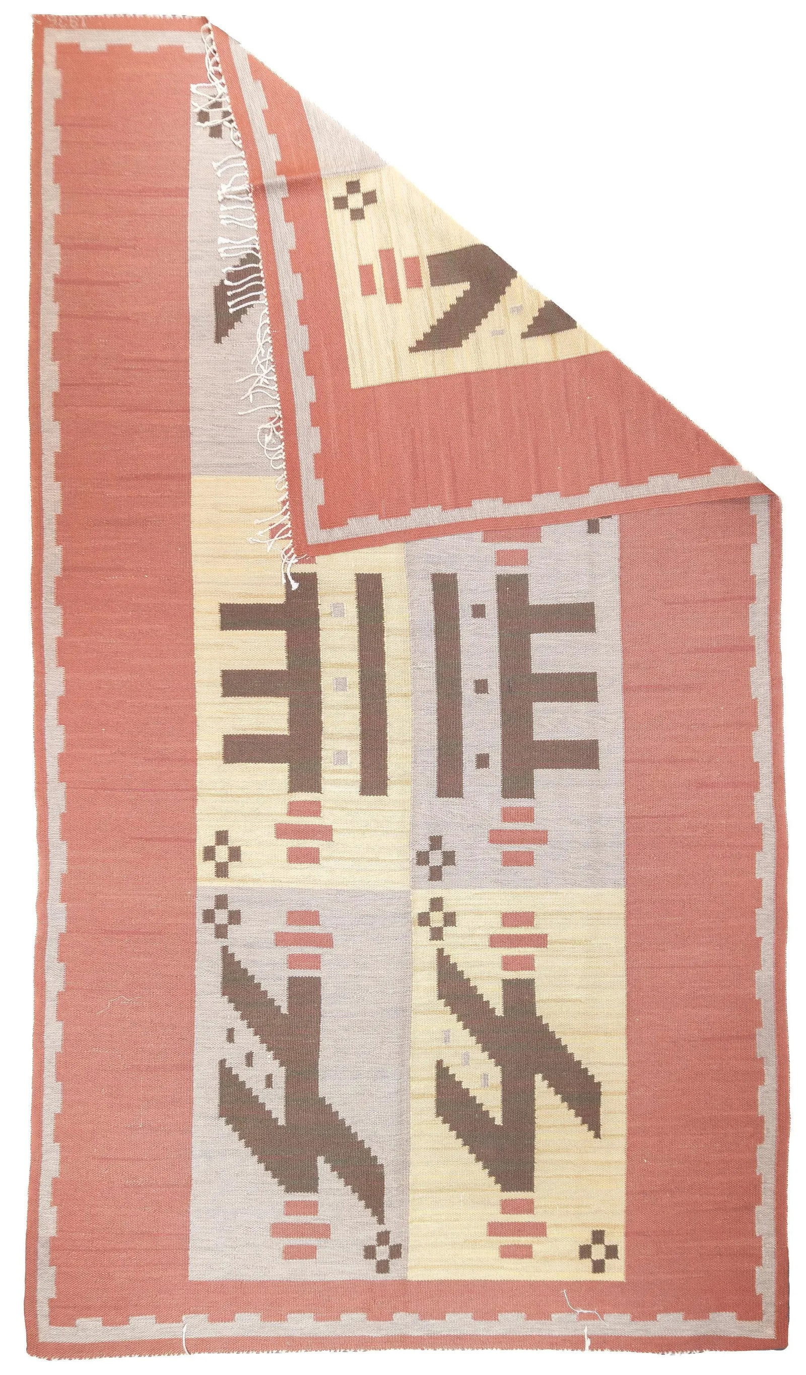 Fine Vintage Swedish Kilim Flat Weave Wool Rug 5'9'' X 10'3'' - 2