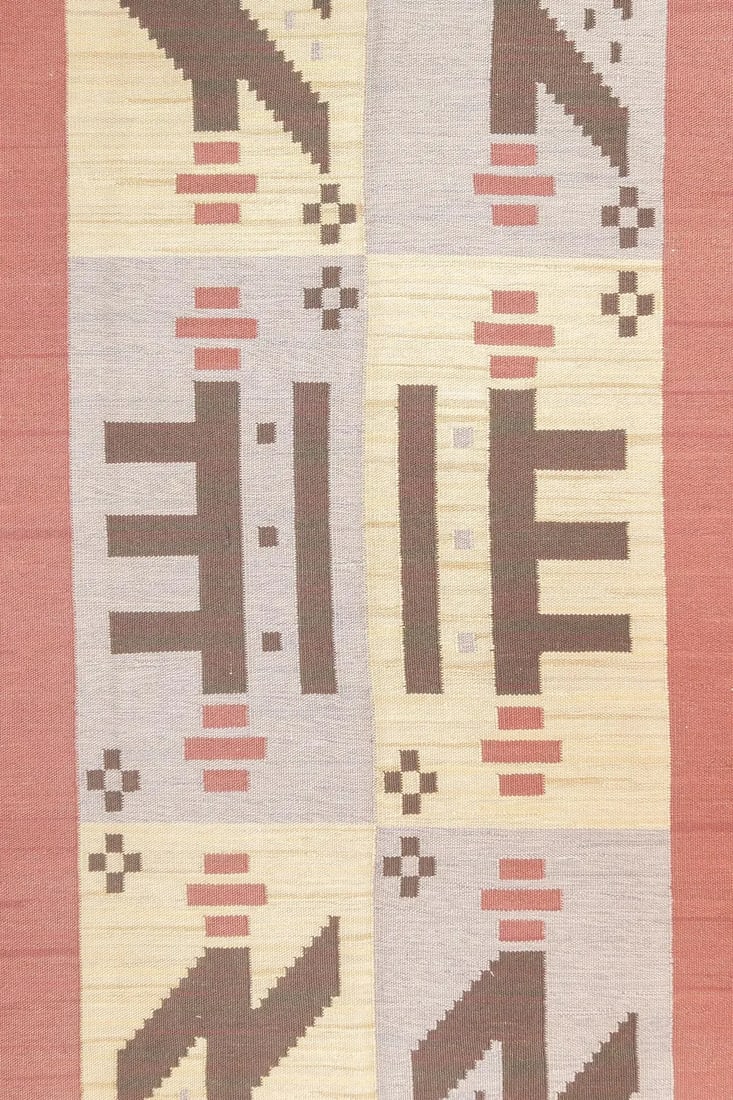 Fine Vintage Swedish Kilim Flat Weave Wool Rug 5'9'' X 10'3'' - 3