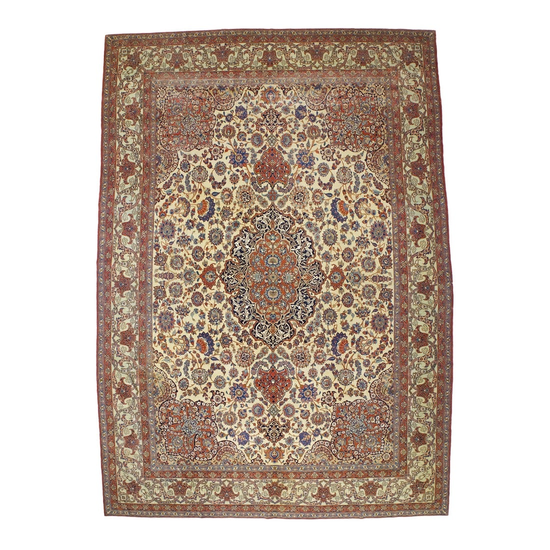 Extremely Fine Vintage Persian Isfahan Rug 10'0" X 15'2" (1 of 5)