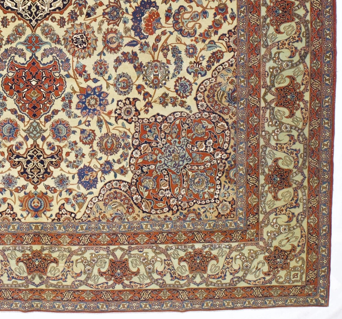 Extremely Fine Vintage Persian Isfahan Rug 10'0" X 15'2" - 3