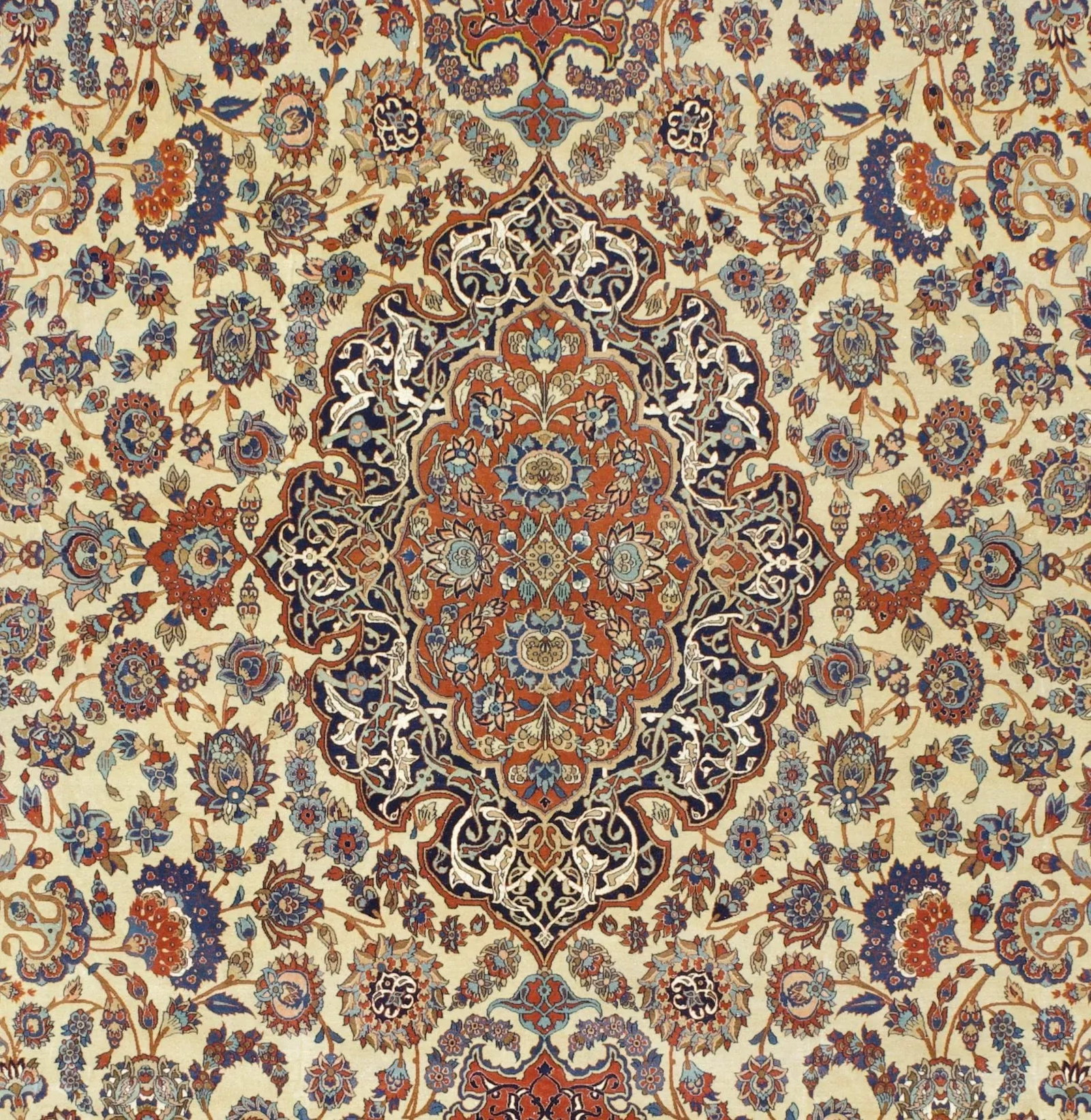 Extremely Fine Vintage Persian Isfahan Rug 10'0" X 15'2" - 5