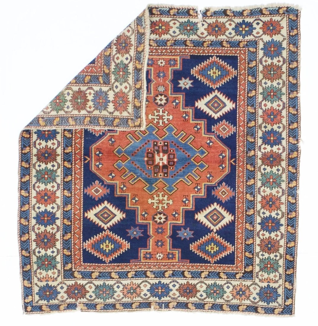Antique Caucasian Shirvan Kuba Rug 4'3" X 4'7" - 2