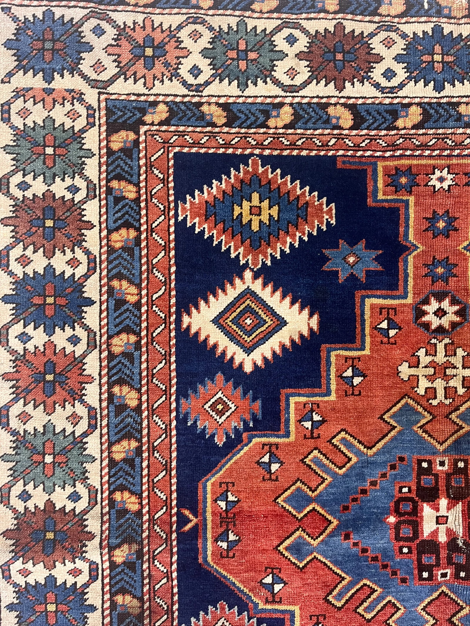 Antique Caucasian Shirvan Kuba Rug 4'3" X 4'7" - 6