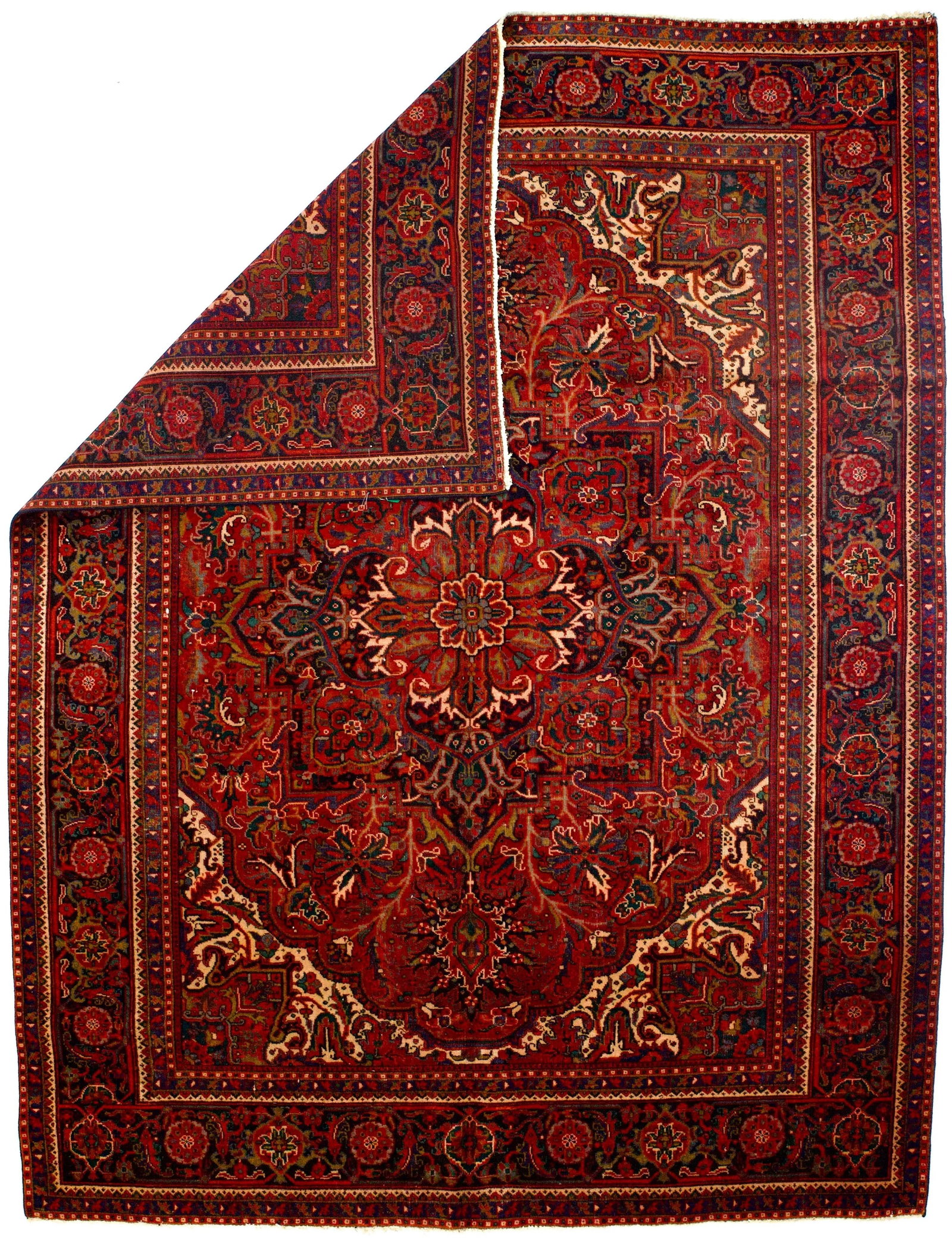 Vintage Persian Heriz Rug 9'6" X 12'5" - 2