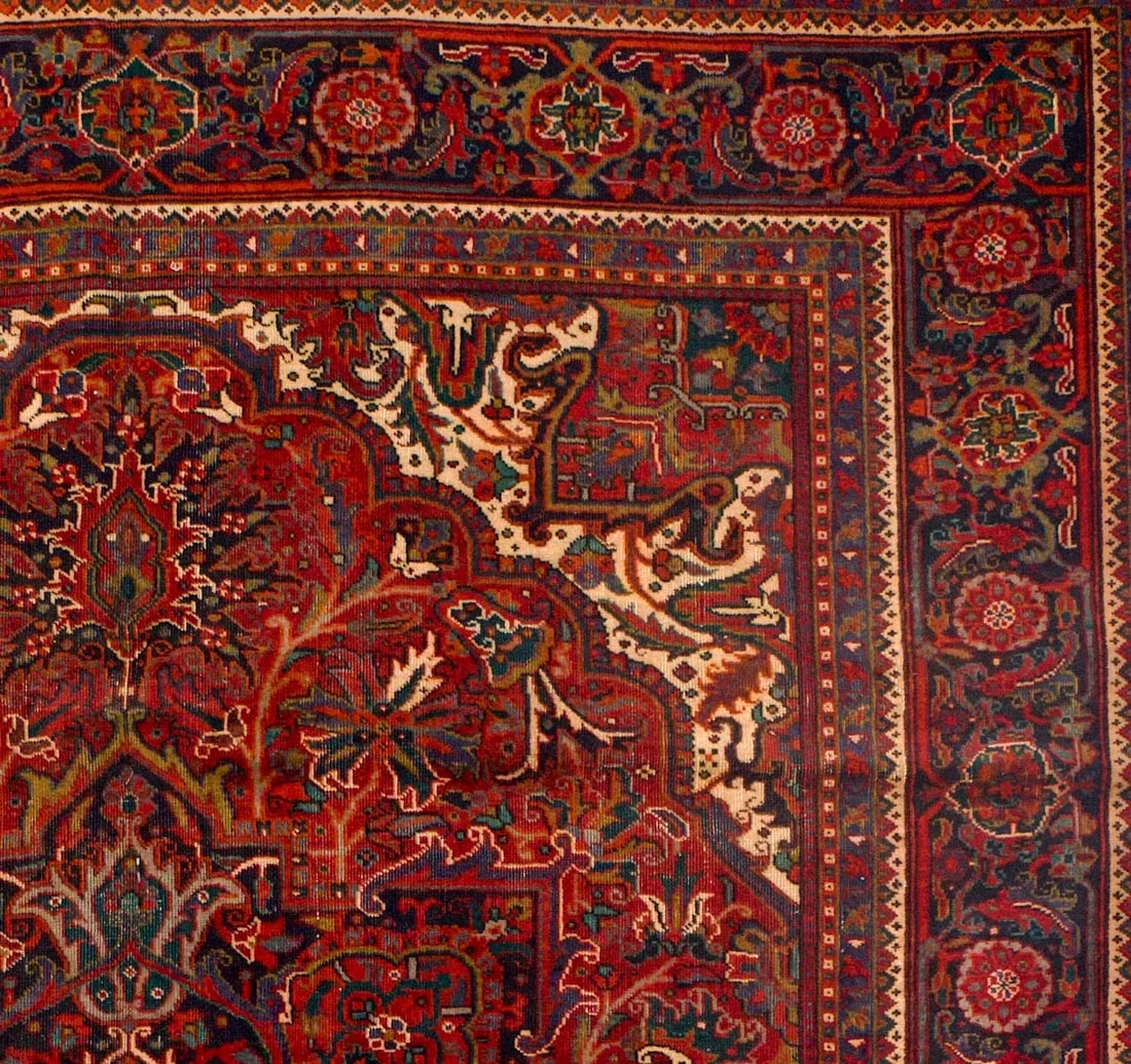 Vintage Persian Heriz Rug 9'6" X 12'5" - 3