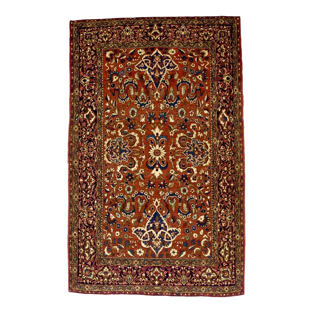 Early 21st Century Isfahan Rug 4'6" X 7'3": Isfahan Rug 4'6" x 7'3". The picturesque, old Persian capital, which since the early 20th century has woven fine or extremely fine scatters to large carpets, often in complex medallion or allover layo