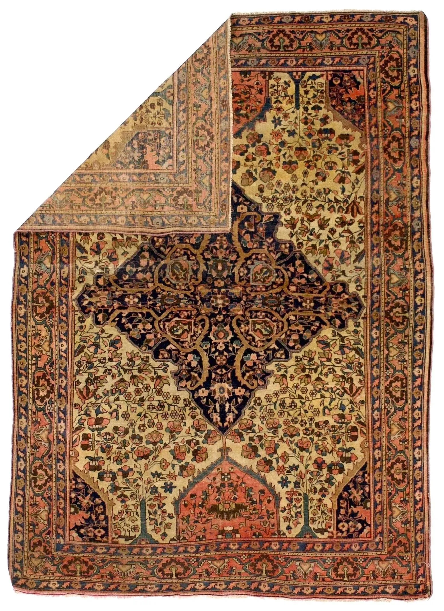 Antique Persian Farahan Sarouk Rug 4'7" X 6'5" - 2