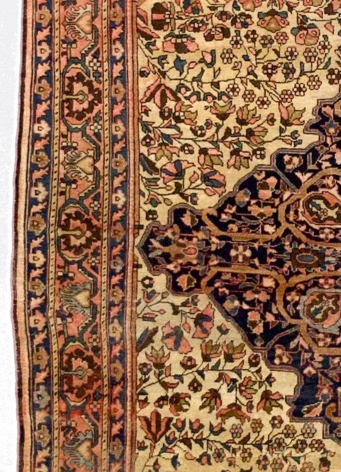 Antique Persian Farahan Sarouk Rug 4'7" X 6'5" - 5