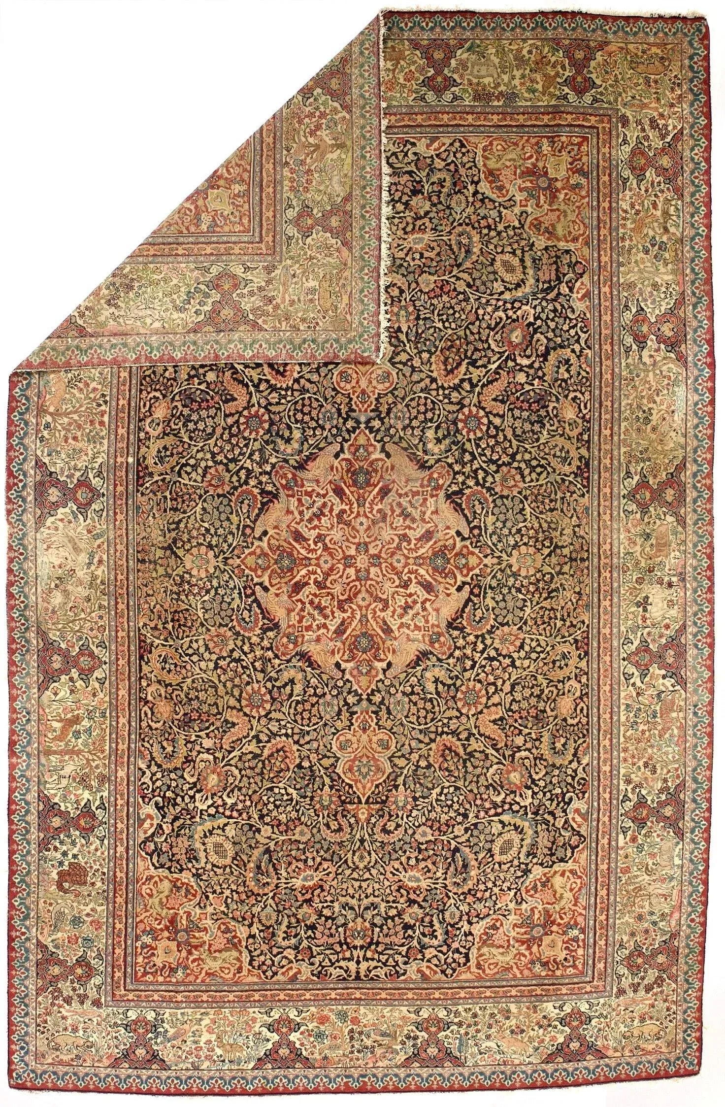 Antique Persian Tabriz Rug 7'10" X 12'4" - 2