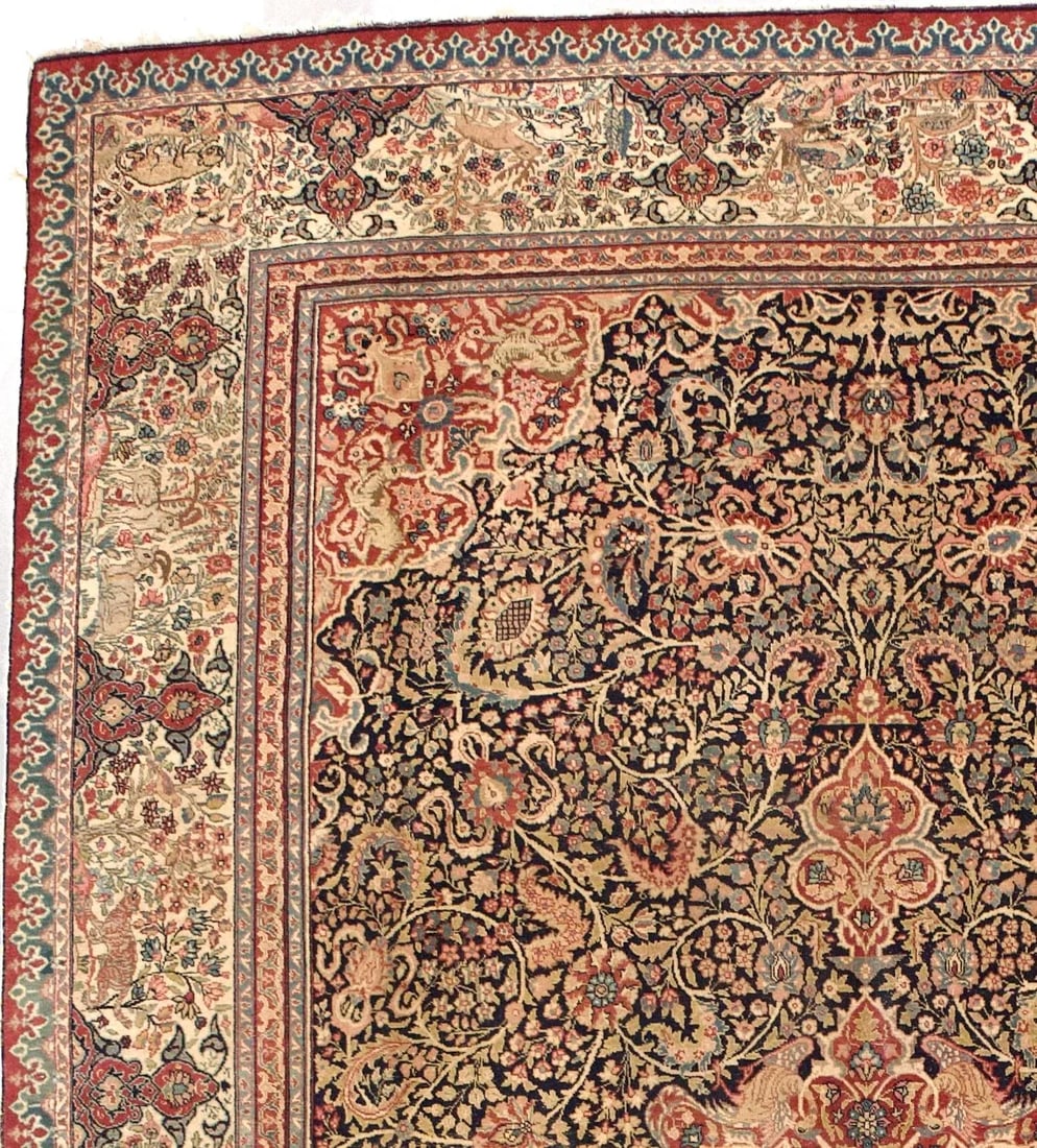 Antique Persian Tabriz Rug 7'10" X 12'4" - 5