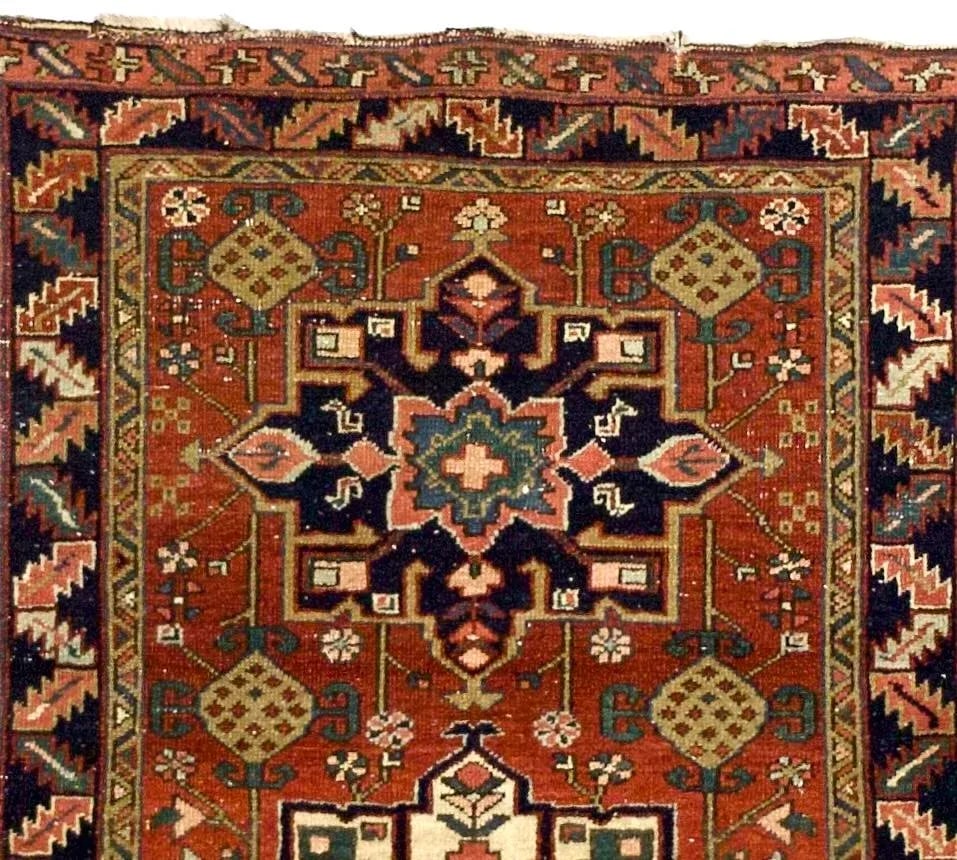 Fine Antique Heriz Karajeh Rug 3'4" X 4'2" - 5