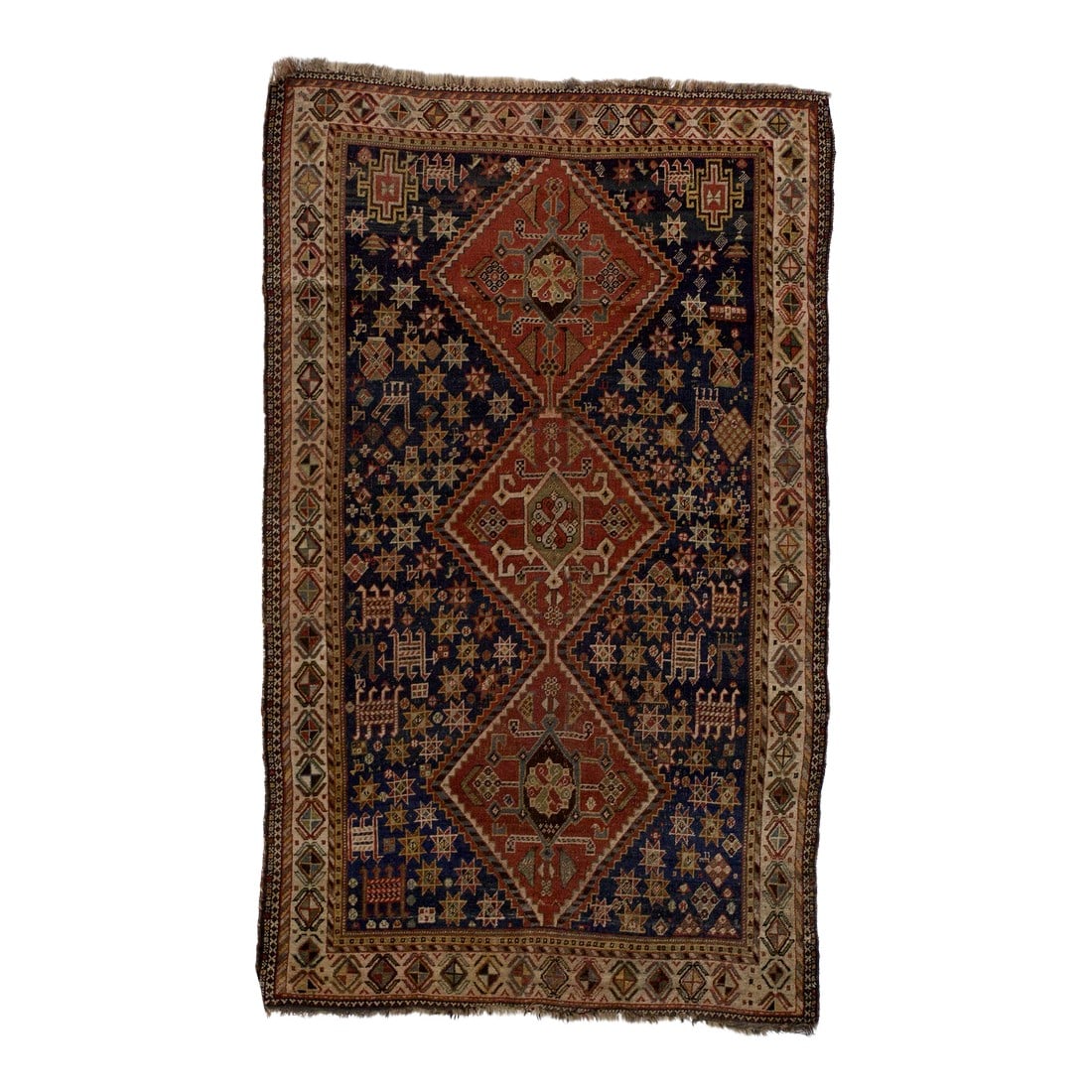 Antique Persian Qashqai Rug 4'5" X 7'2" (1 of 5)