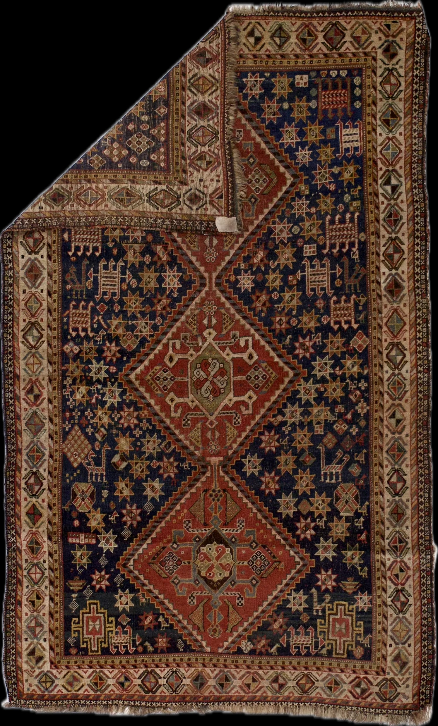 Antique Persian Qashqai Rug 4'5" X 7'2" - 2