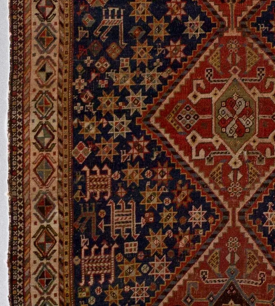 Antique Persian Qashqai Rug 4'5" X 7'2" - 4