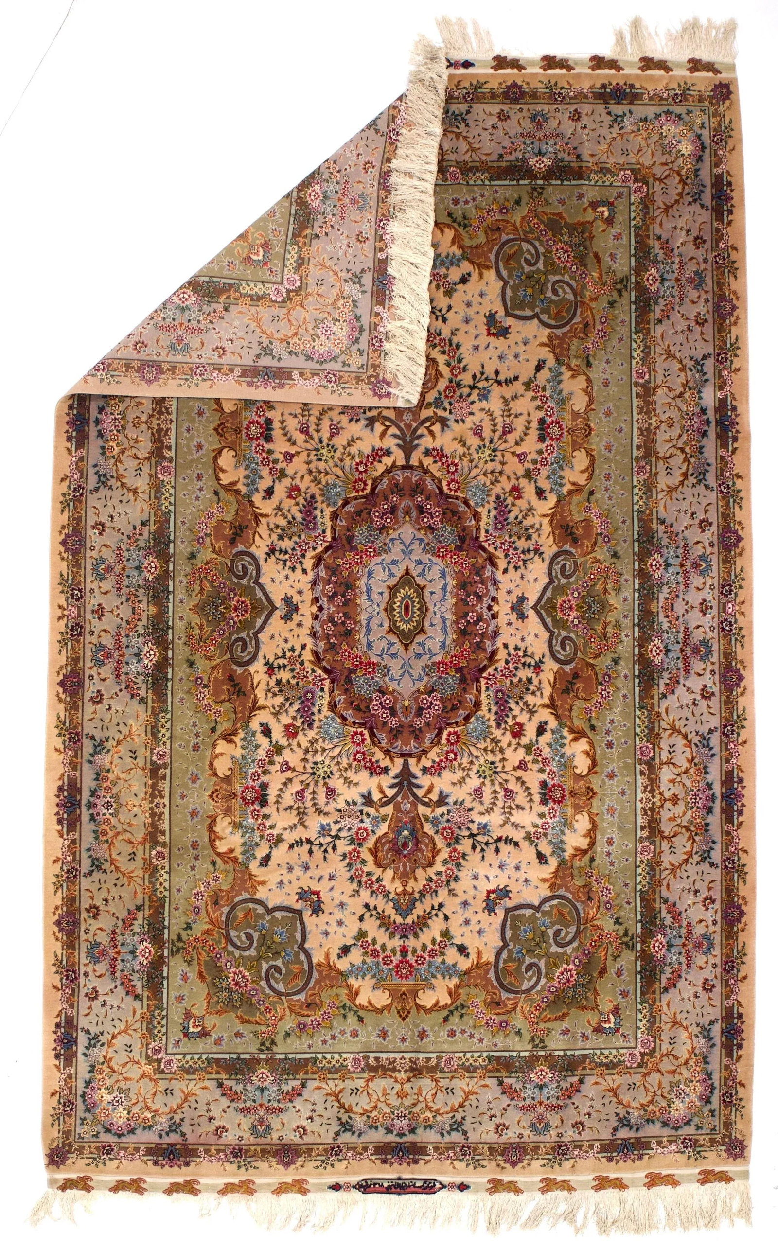 Extremely Fine Persian Tabriz Signed by Master Weaver Rug 6'5" X 10'7" - 2