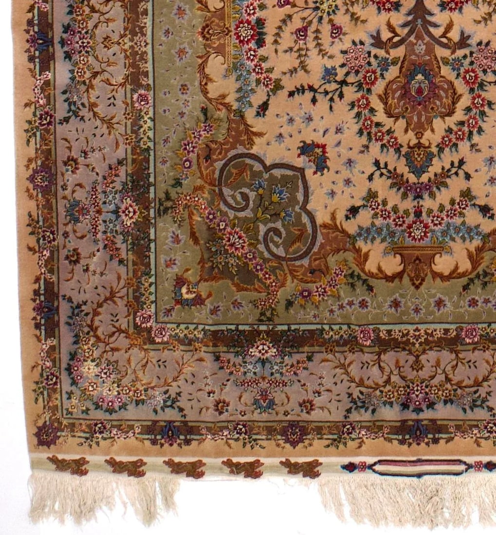 Extremely Fine Persian Tabriz Signed by Master Weaver Rug 6'5" X 10'7" - 5