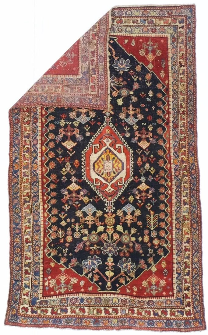 Antique Persian Qashqai Rug 2'7" X 4'6" - 2
