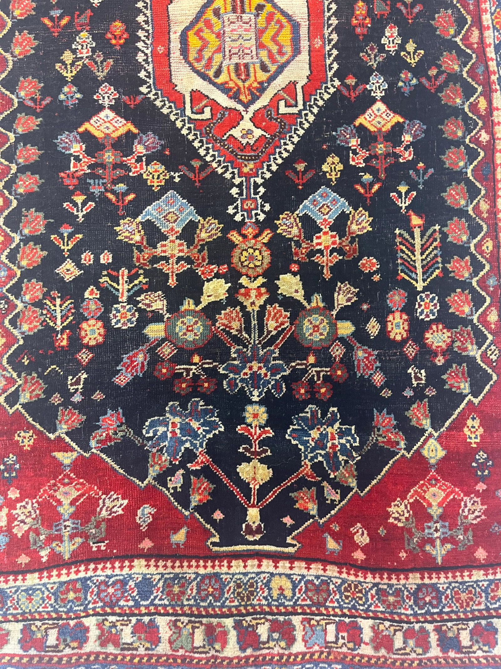 Antique Persian Qashqai Rug 2'7" X 4'6" - 6