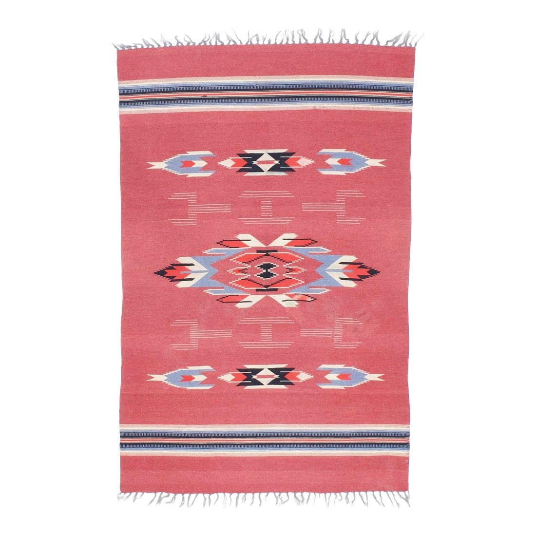 Vintage Swedish Kilim Rug 3'7" X 5'9": Vintage Swedish Kilim Rug 3'7" x 5'9". A technique rather than a type of rug. Technique is: slit tapestry, warp shared wefting, single or double weft interlocking. Also refers to plainweave bands at