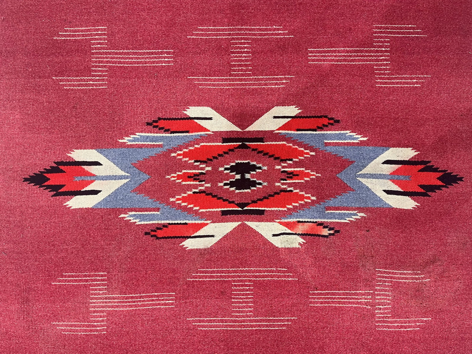 Vintage Swedish Kilim Rug 3'7" X 5'9" - 7