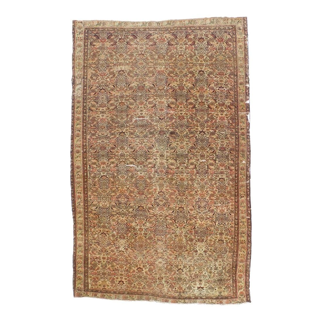 Antique Persian Farahan Rug 3'9" X 5'10": Antique Persian Farahan Rug 3'9" x 5'10". The scatter and room size pieces made in the Arak/Sultanabad area, between 1880 and 1910, with firm and leathery well-woven textures, and strong in red, navy
