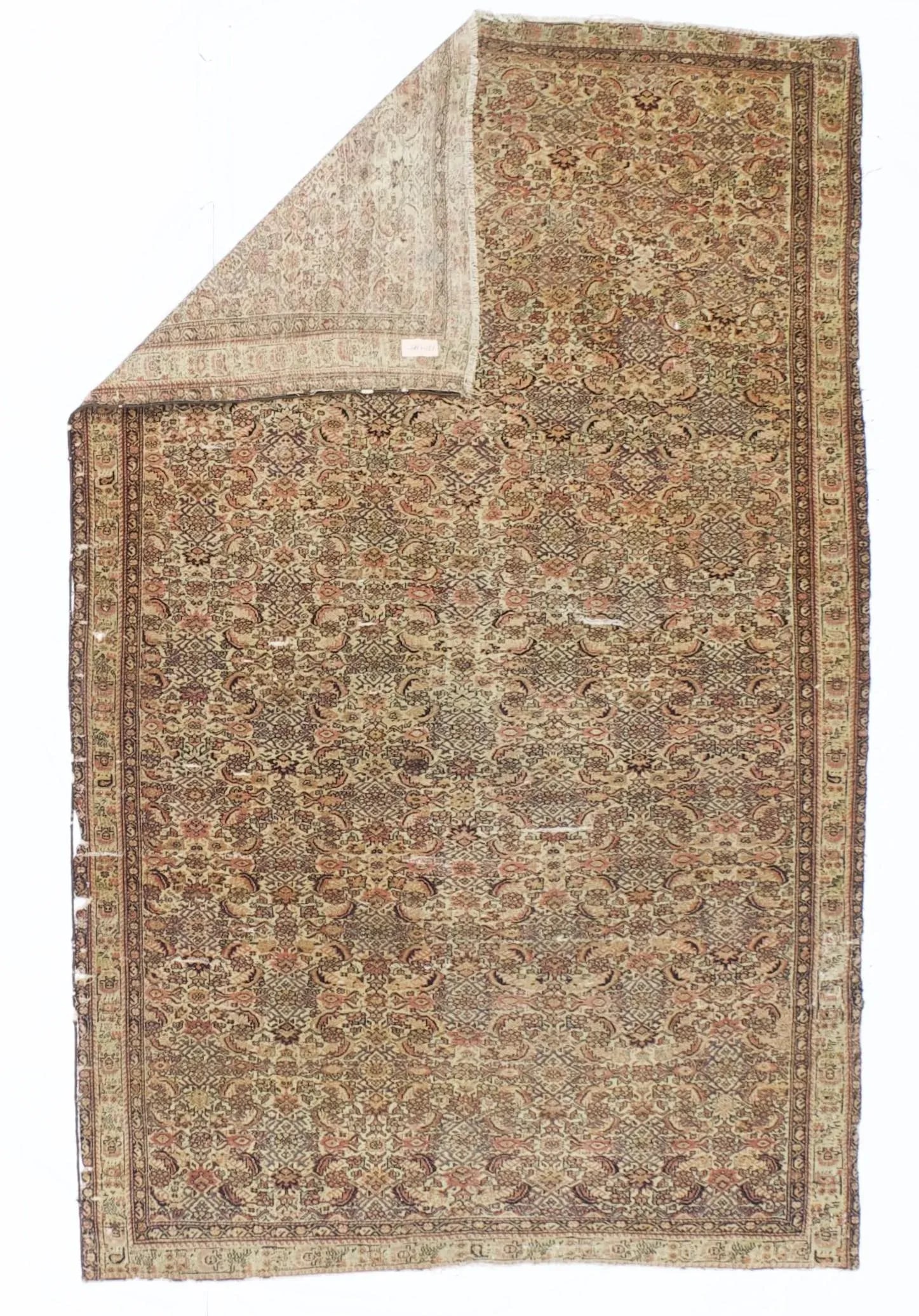 Antique Persian Farahan Rug 3'9" X 5'10" - 2