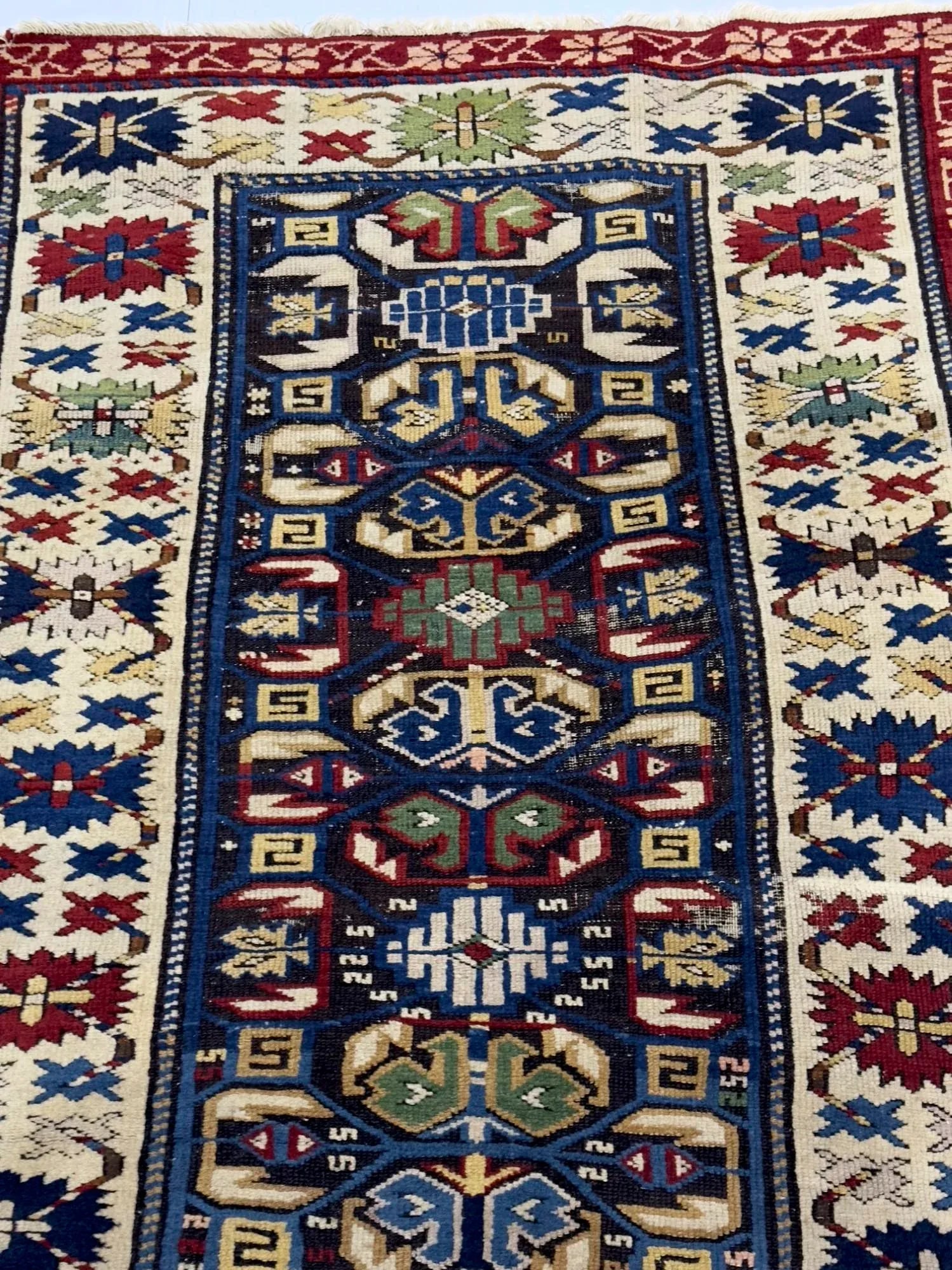 Antique Kuba Zehour Rug 2'11" X 5'5" - 4