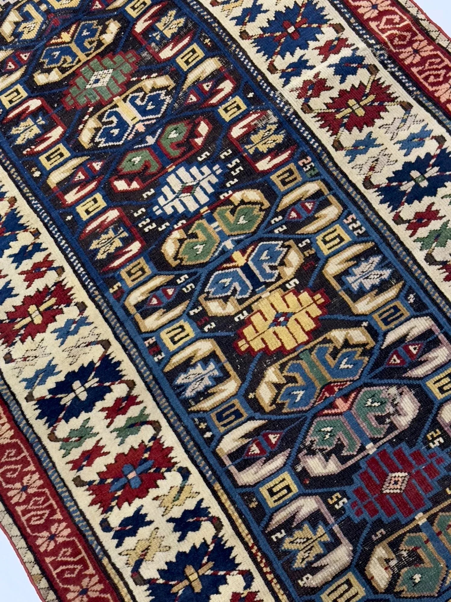 Antique Kuba Zehour Rug 2'11" X 5'5" - 5