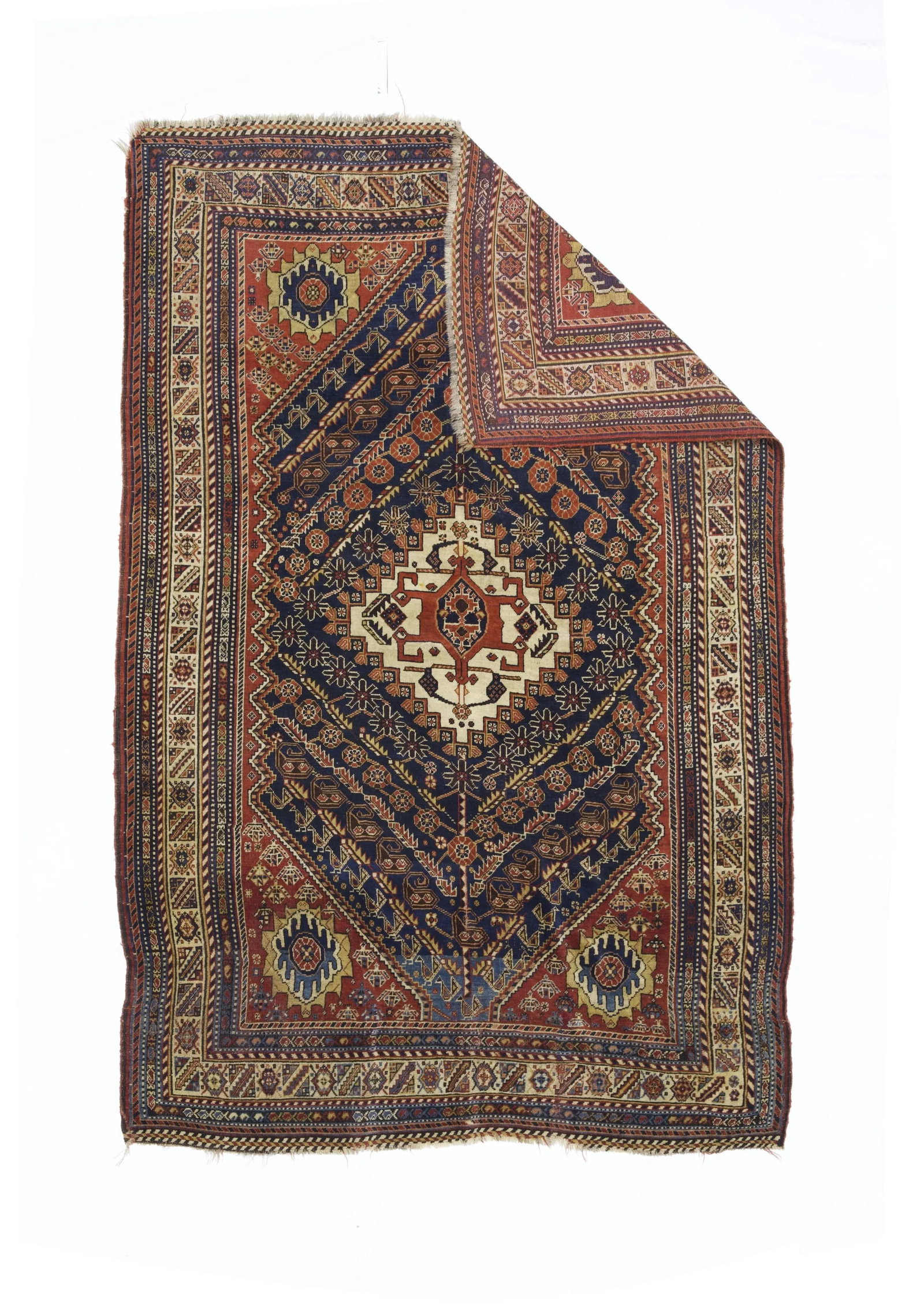 Antique Persian Qashqai Rug 4'11" X 7'4" - 2