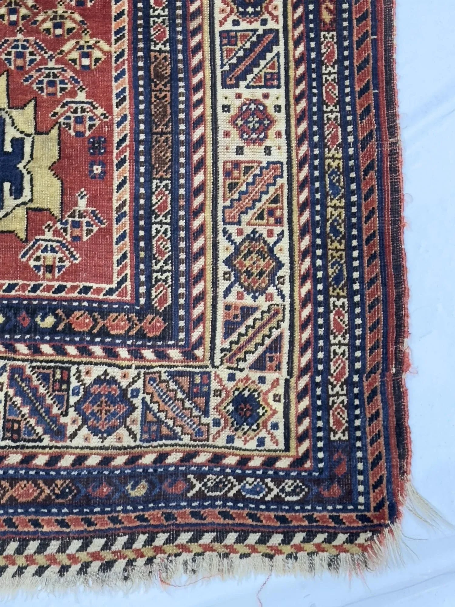 Antique Persian Qashqai Rug 4'11" X 7'4" - 3