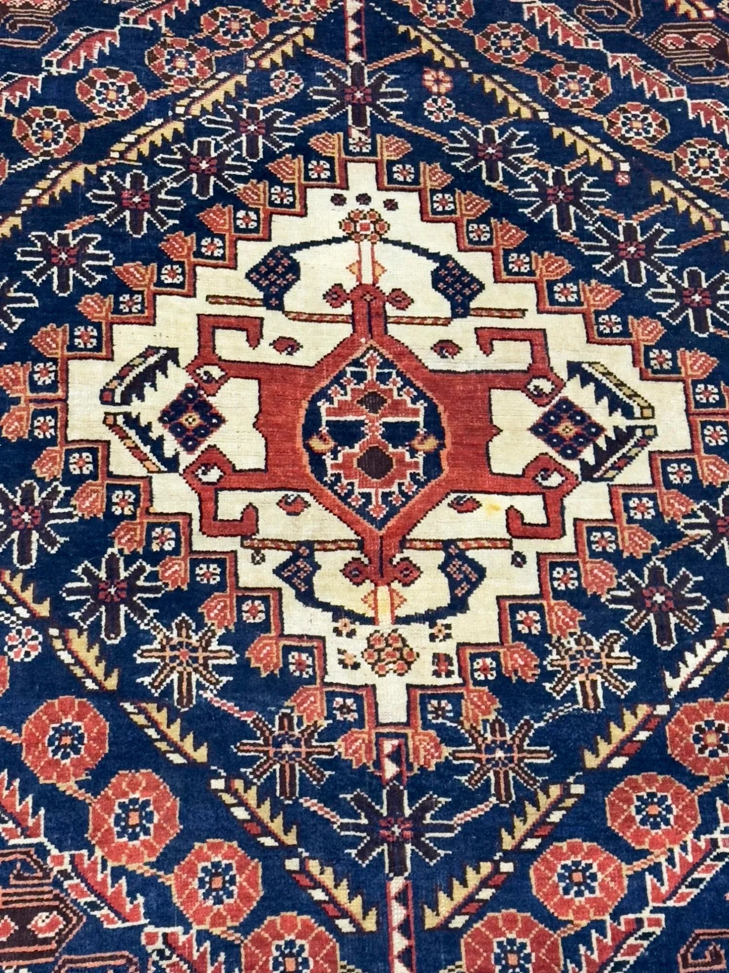 Antique Persian Qashqai Rug 4'11" X 7'4" - 4