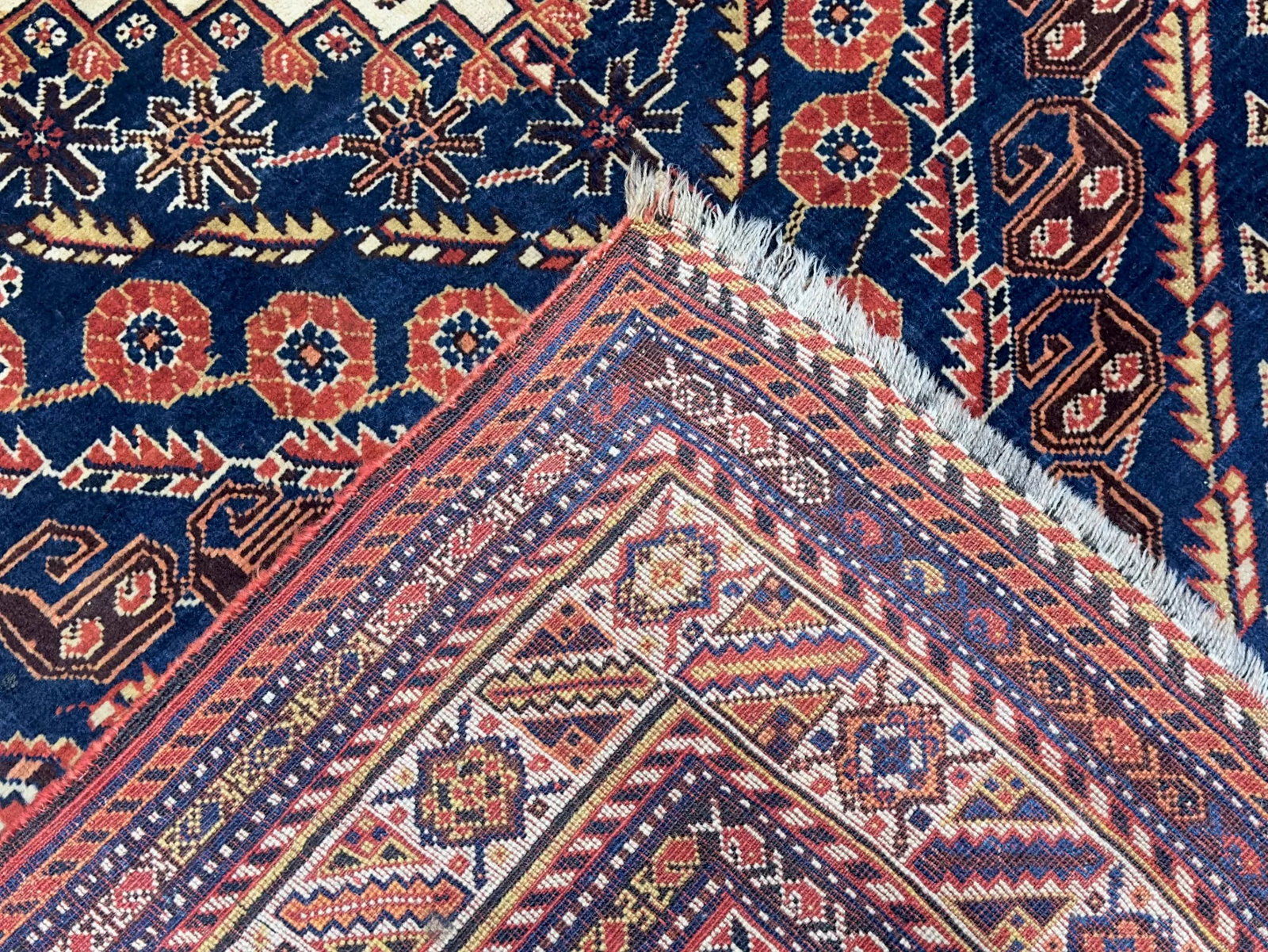 Antique Persian Qashqai Rug 4'11" X 7'4" - 7