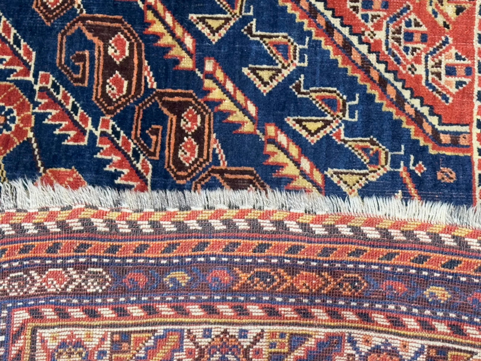Antique Persian Qashqai Rug 4'11" X 7'4" - 8