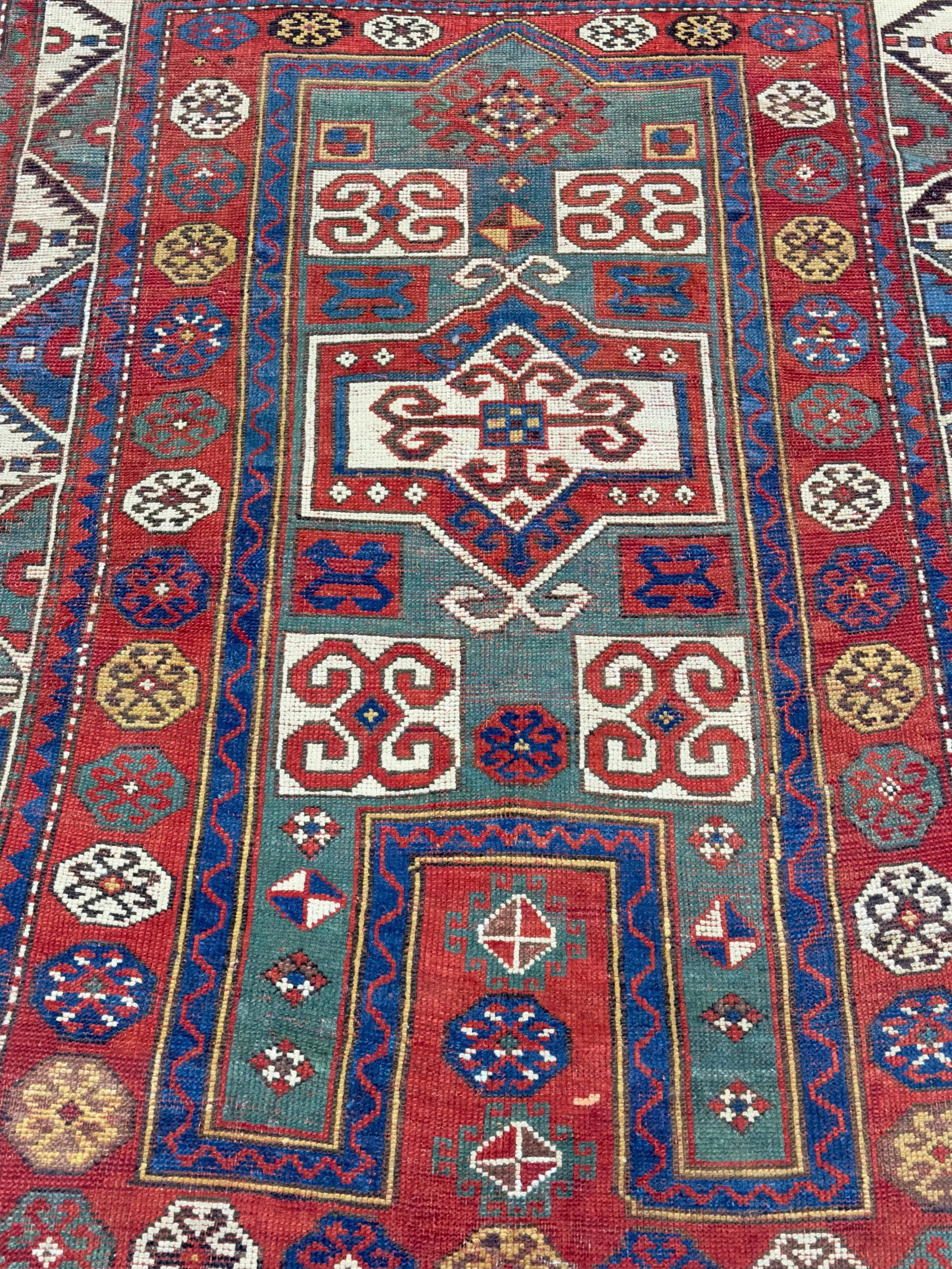 Antique Fakhralou Kazak Rug 3'11" X 5'11" - 7