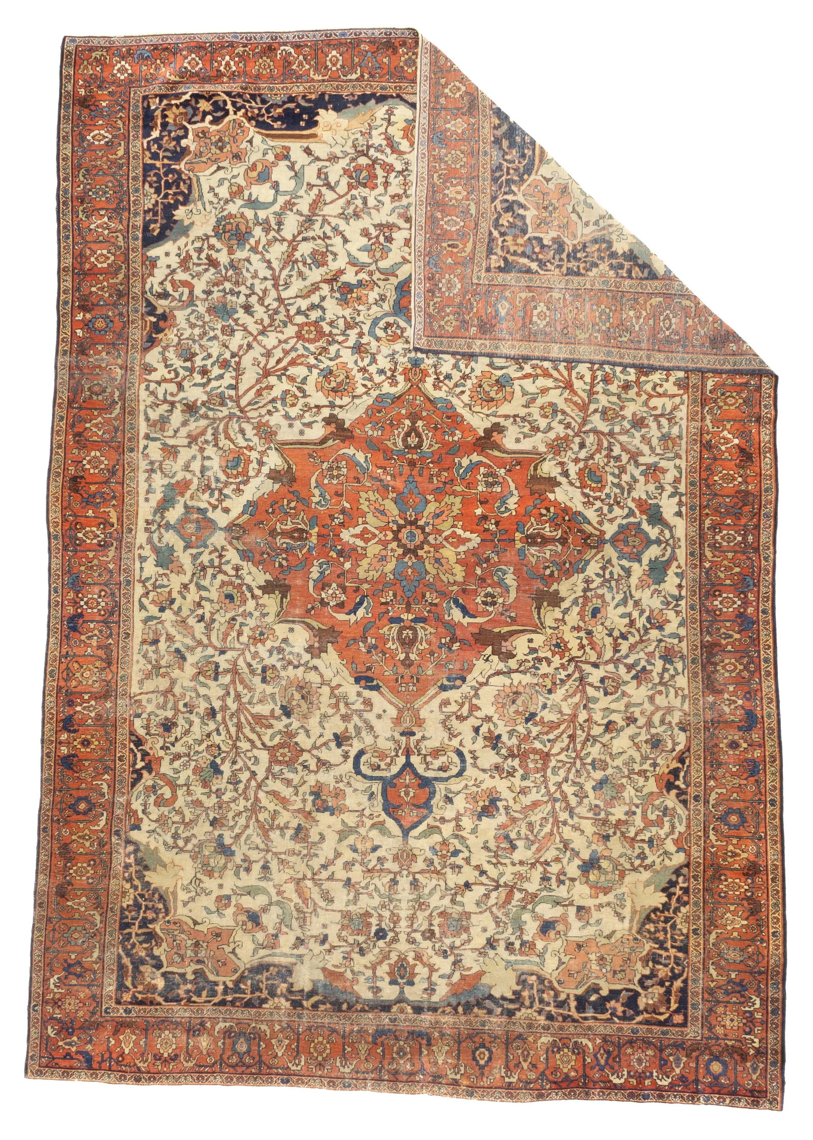Antique Persian Farahan Sarouk Rug 7'3" X 10'5" - 2
