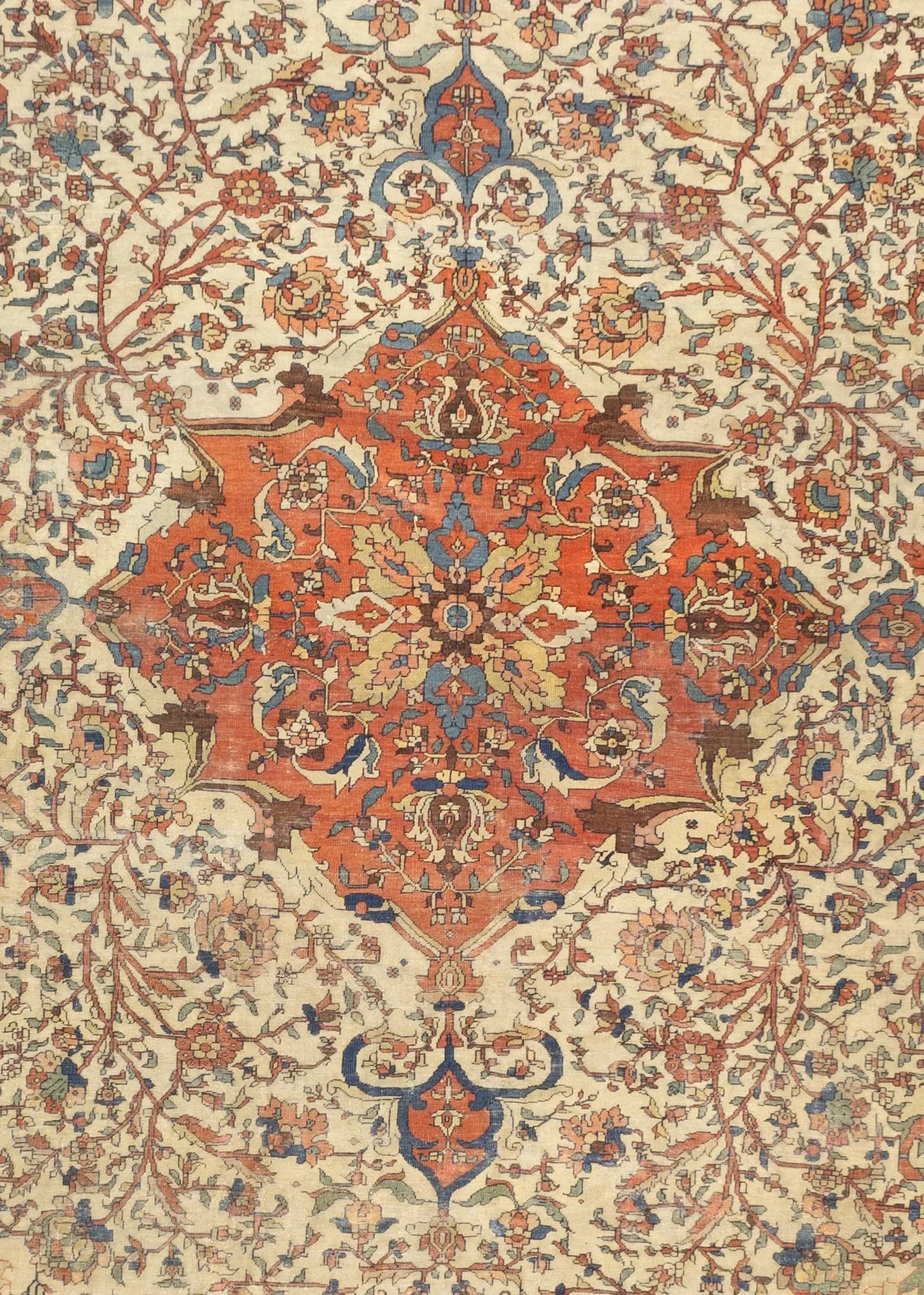 Antique Persian Farahan Sarouk Rug 7'3" X 10'5" - 5