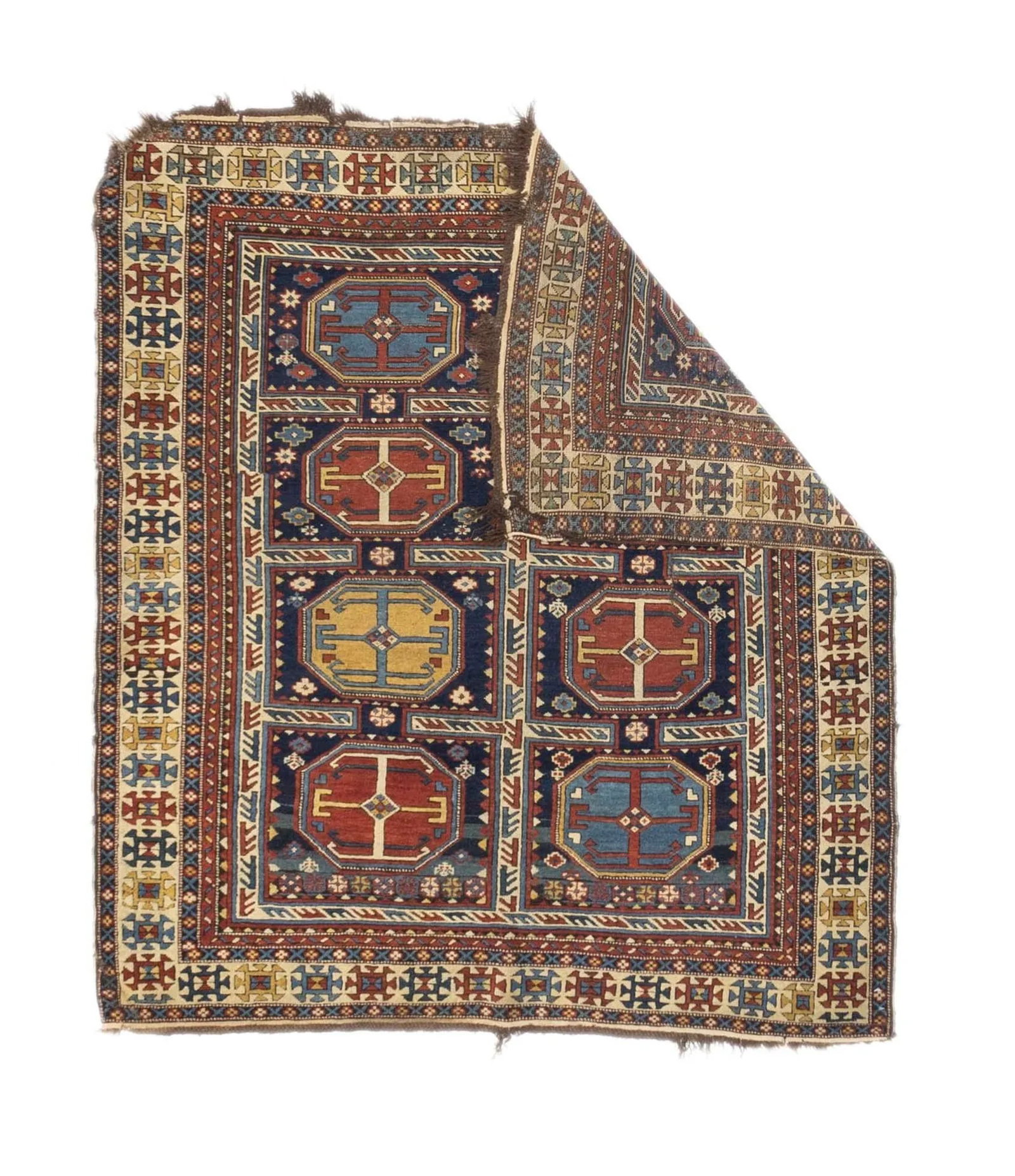 Antique Caucasian Kuba Rug 4'4" X 5'0" - 2