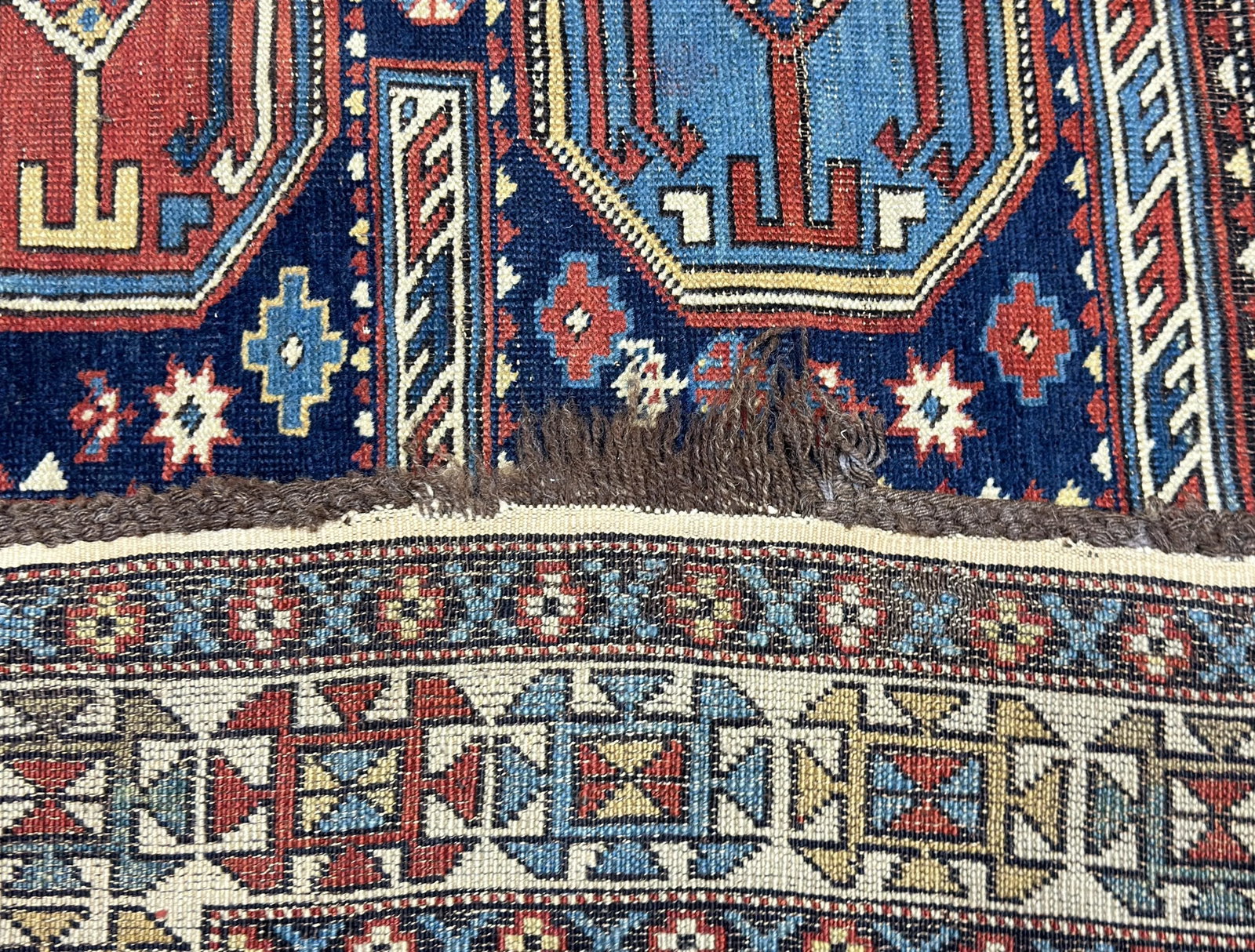 Antique Caucasian Kuba Rug 4'4" X 5'0" - 4
